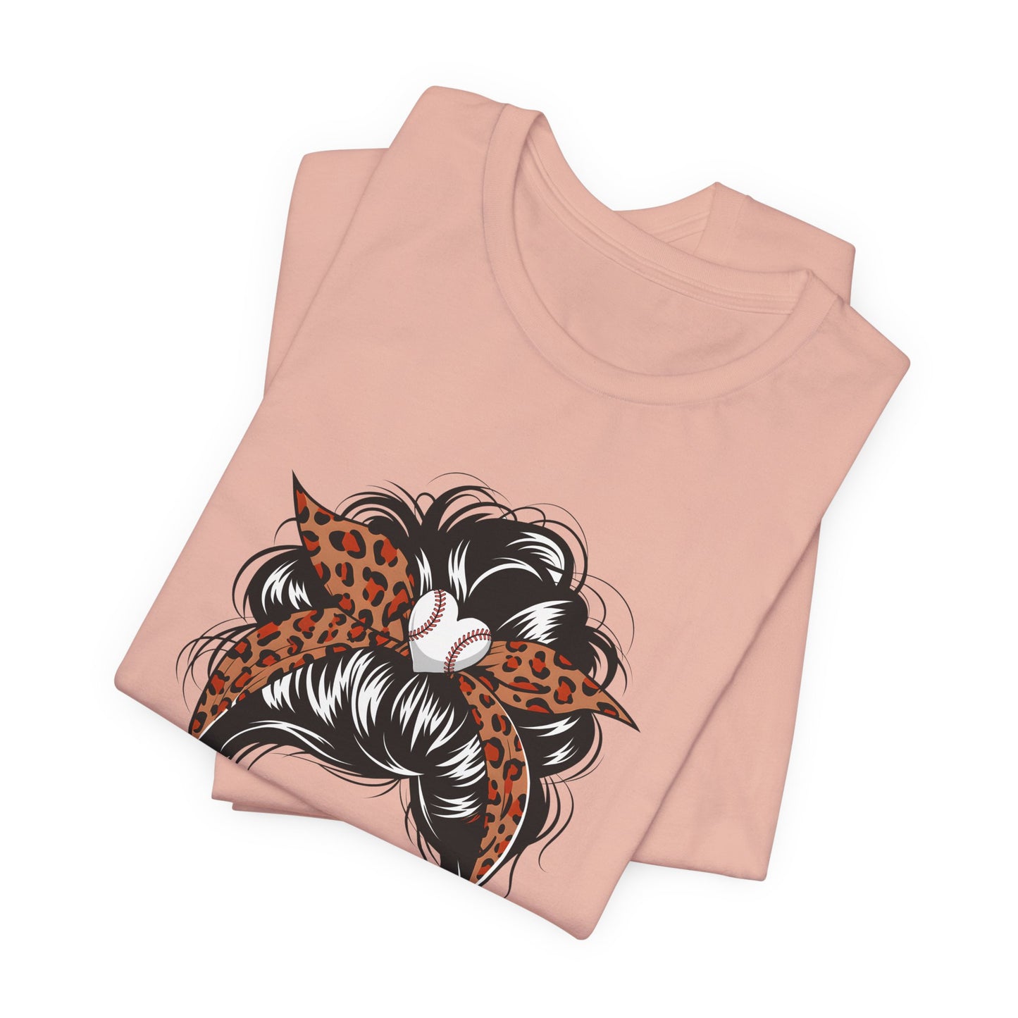 Baseball Mom Graphic Tee — Leopard Hairbow, Sunnies & "Baseball Mom" Text