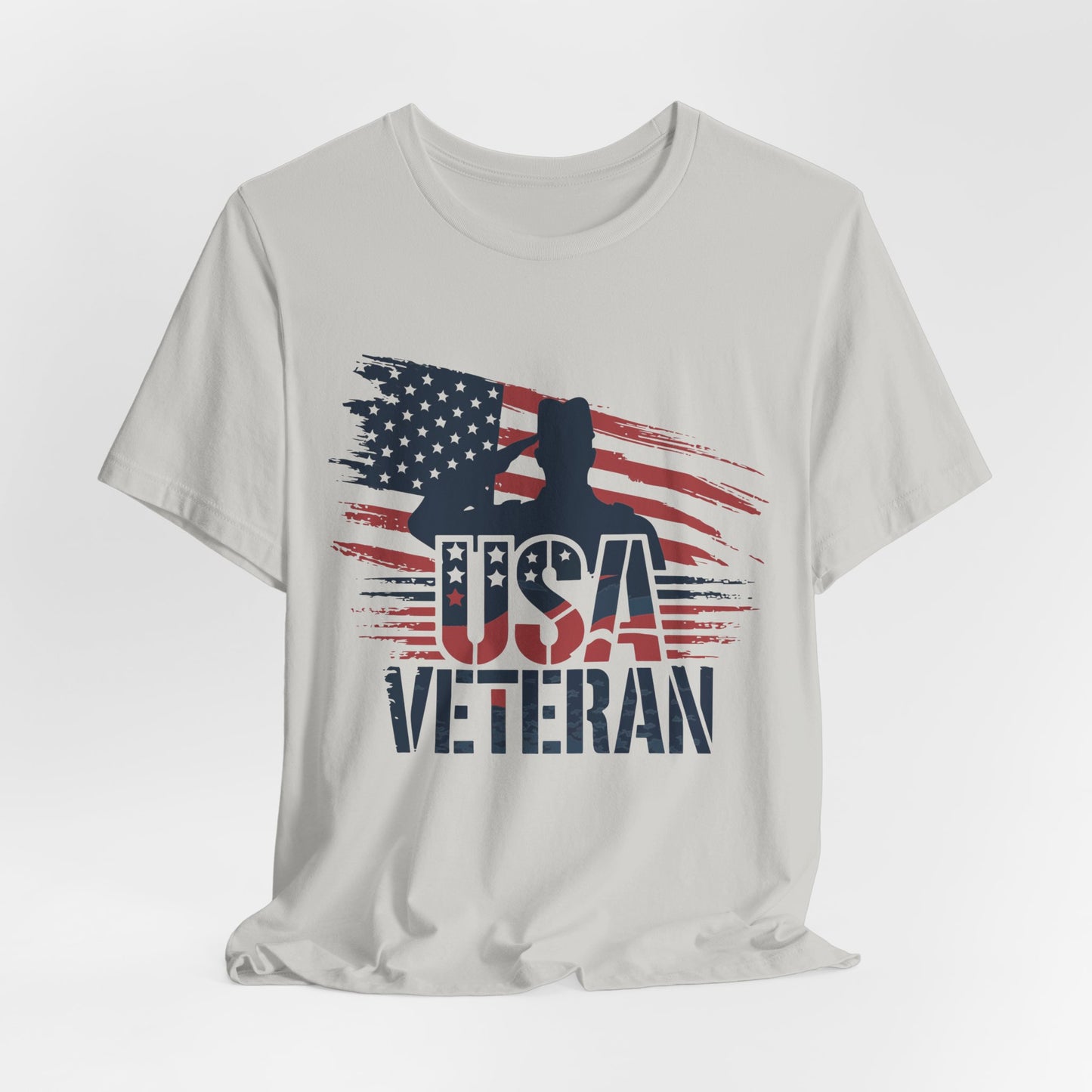 USA Veteran T-Shirt – American Flag Silhouette Patriotic Tee