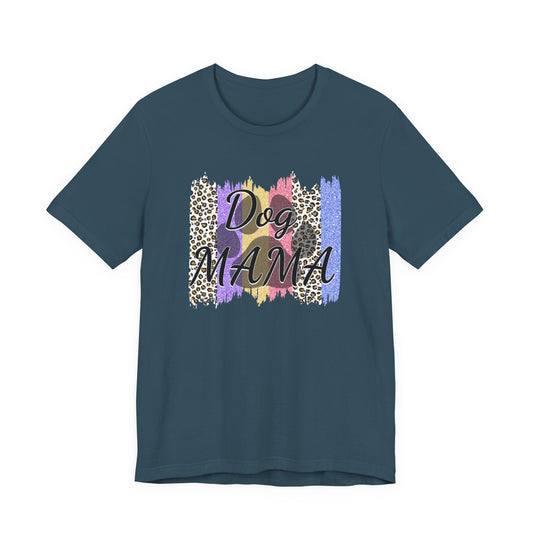 Dog Mama Tee — Leopard Brushstroke Graphic T‑Shirt for Dog Lovers