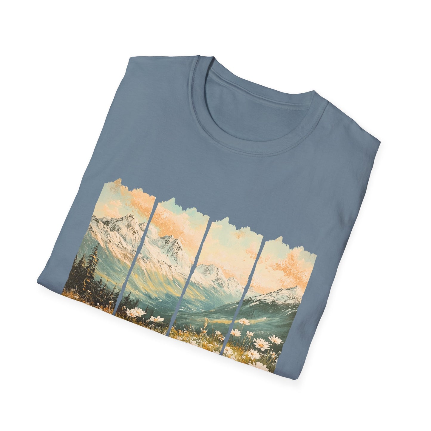 Mountain Meadow Vintage Graphic T-Shirt — Live Wild Scenic Nature Tee