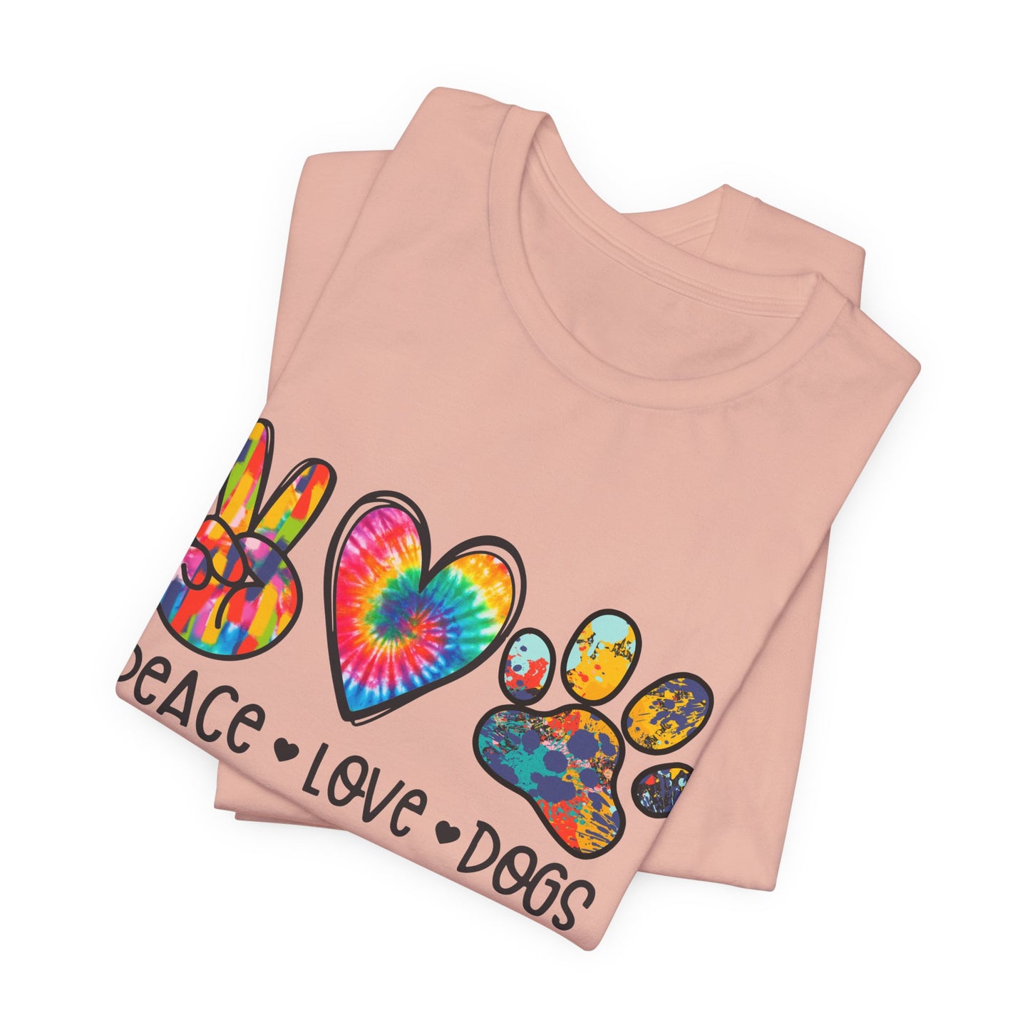 Peace Love Dogs Tie-Dye T-Shirt