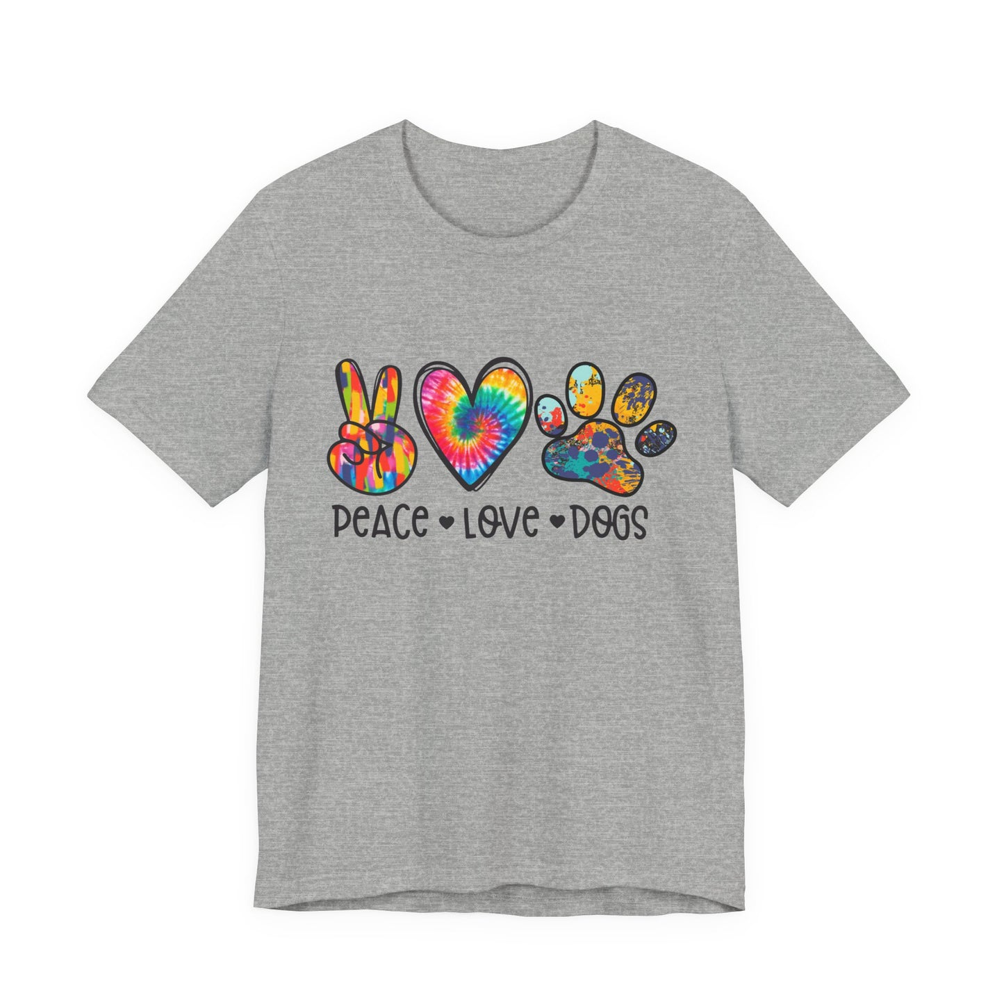 Peace Love Dogs Tie-Dye T-Shirt