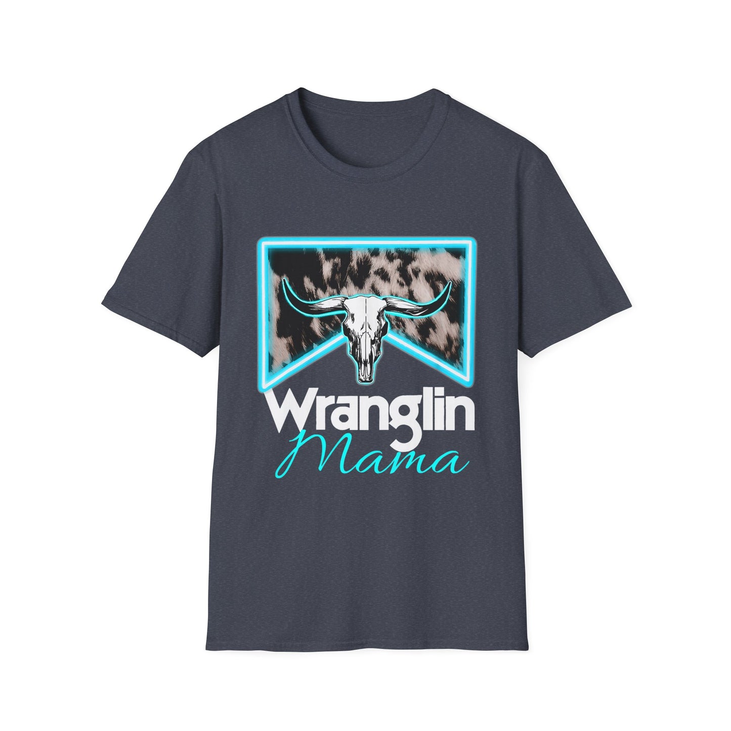 Wranglin Mama Tee — Western Cow Skull Graphic T-Shirt for Moms