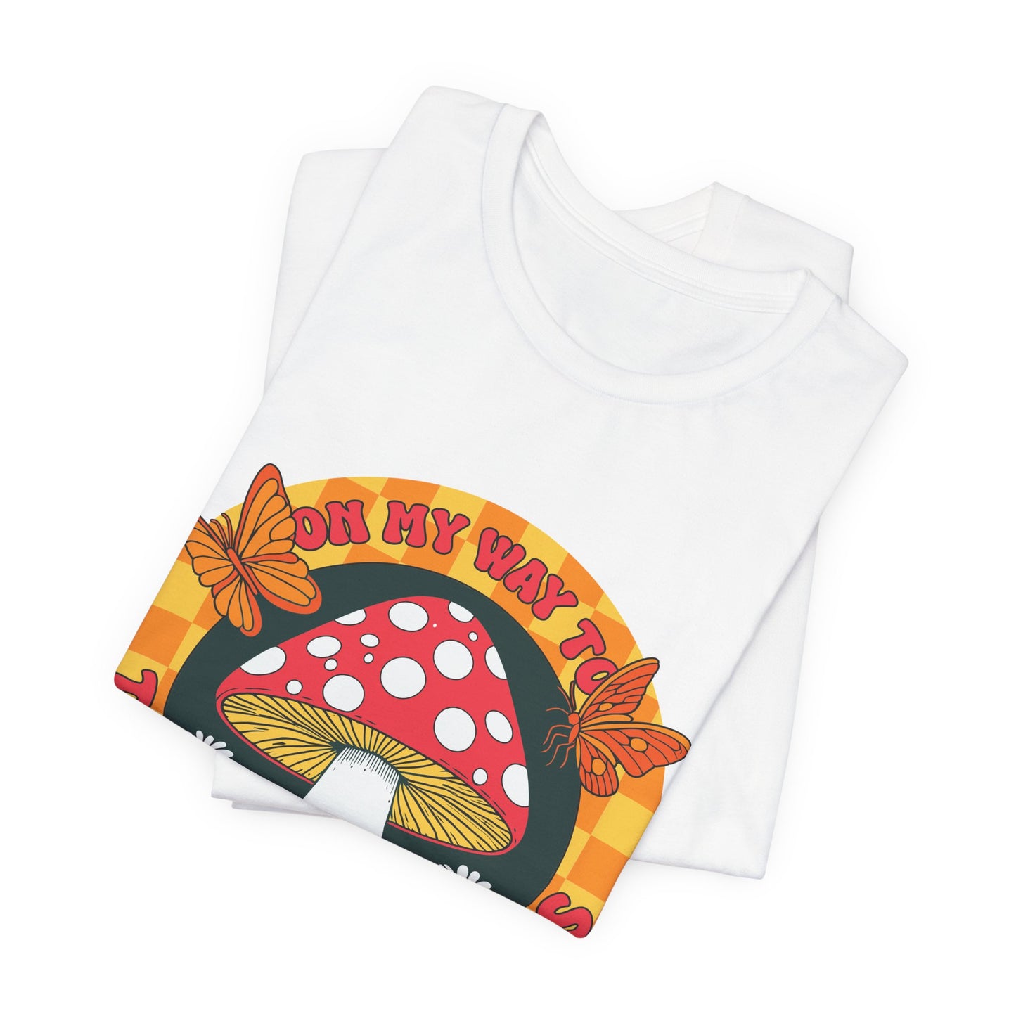 Mushroom Graphic Tee - "Mind My Way" Retro Fungi Shirt