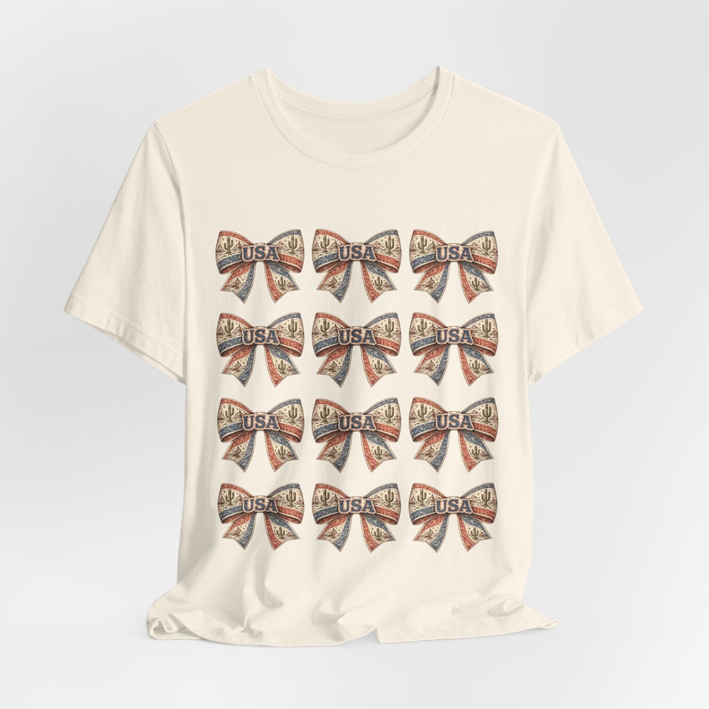 USA Patriotic Bow Pattern T-Shirt