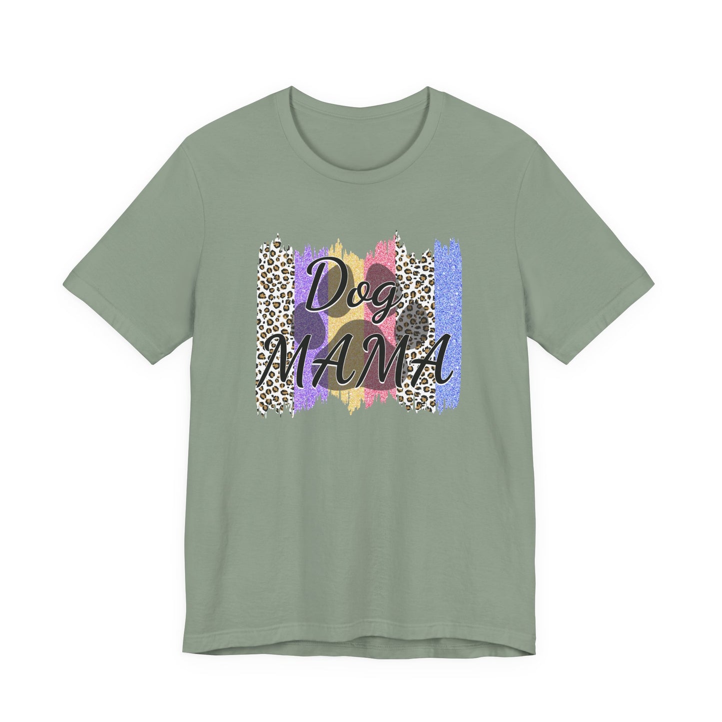 Dog Mama Tee — Leopard Brushstroke Graphic T‑Shirt for Dog Lovers