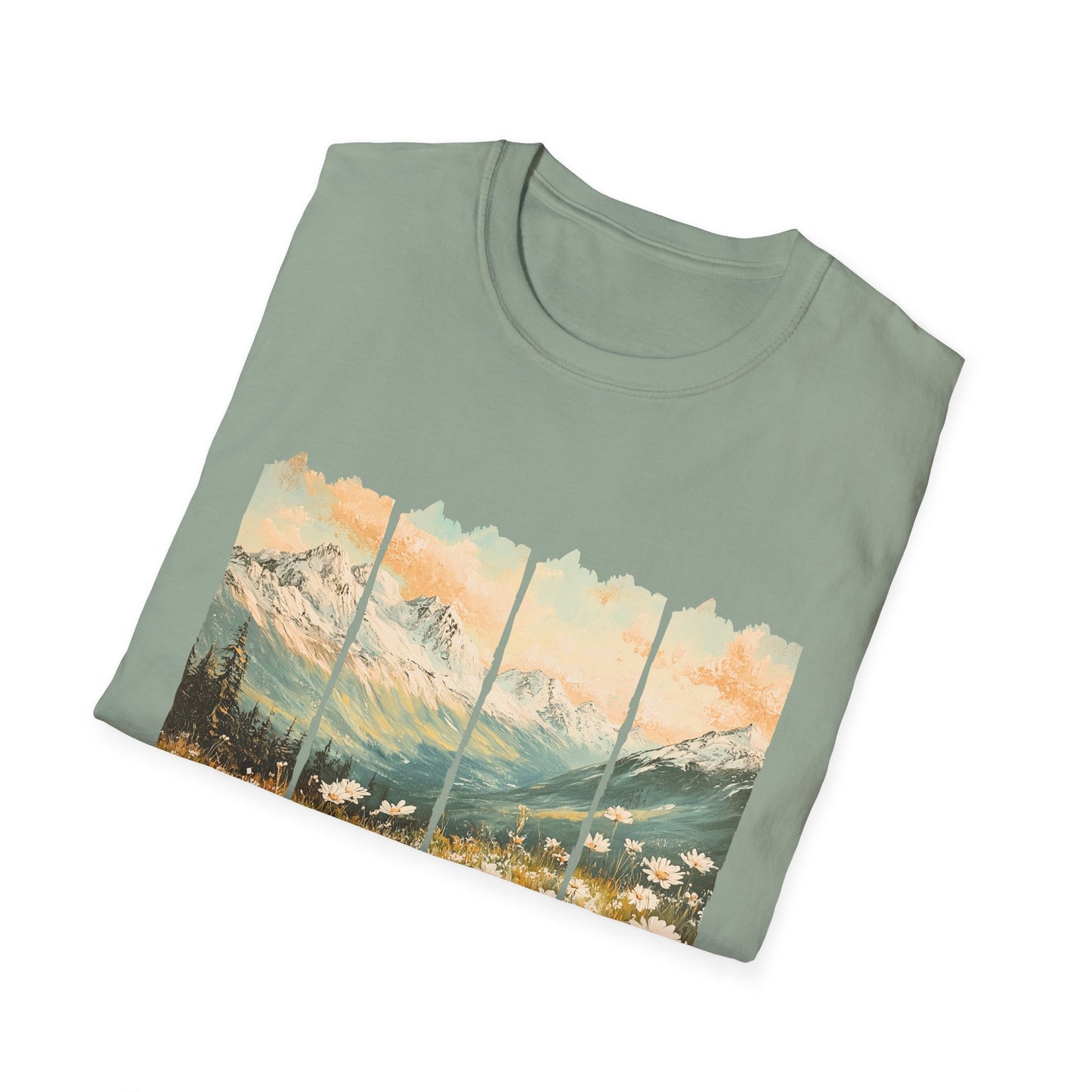 Mountain Meadow Vintage Graphic T-Shirt — Live Wild Scenic Nature Tee