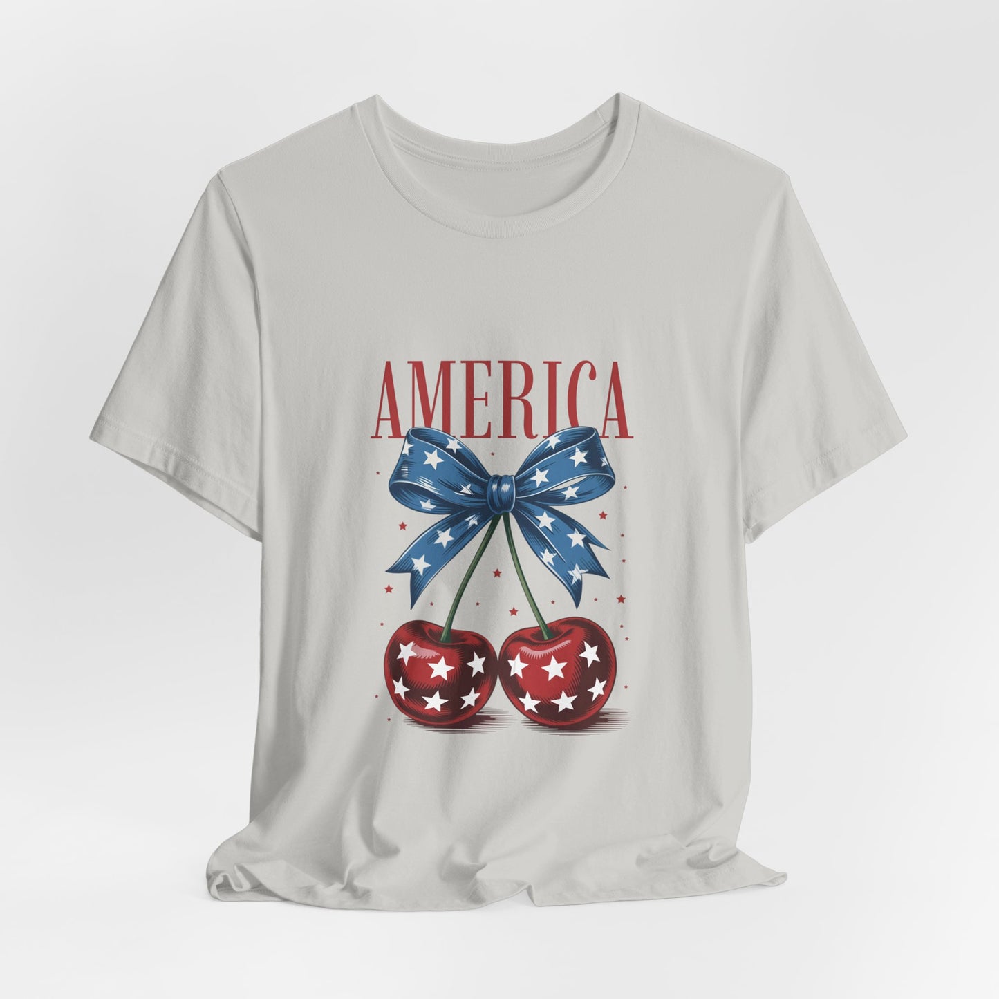 America Cherry Tee — Patriotic Stars & Stripes Graphic T-Shirt