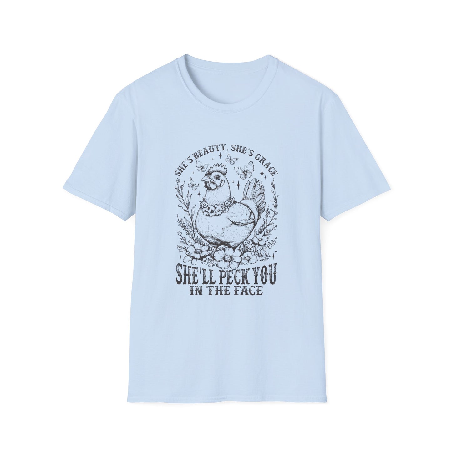 She'll Peck You In The Face Chicken T-Shirt – Funny Farmyard Hen Graphic Tee