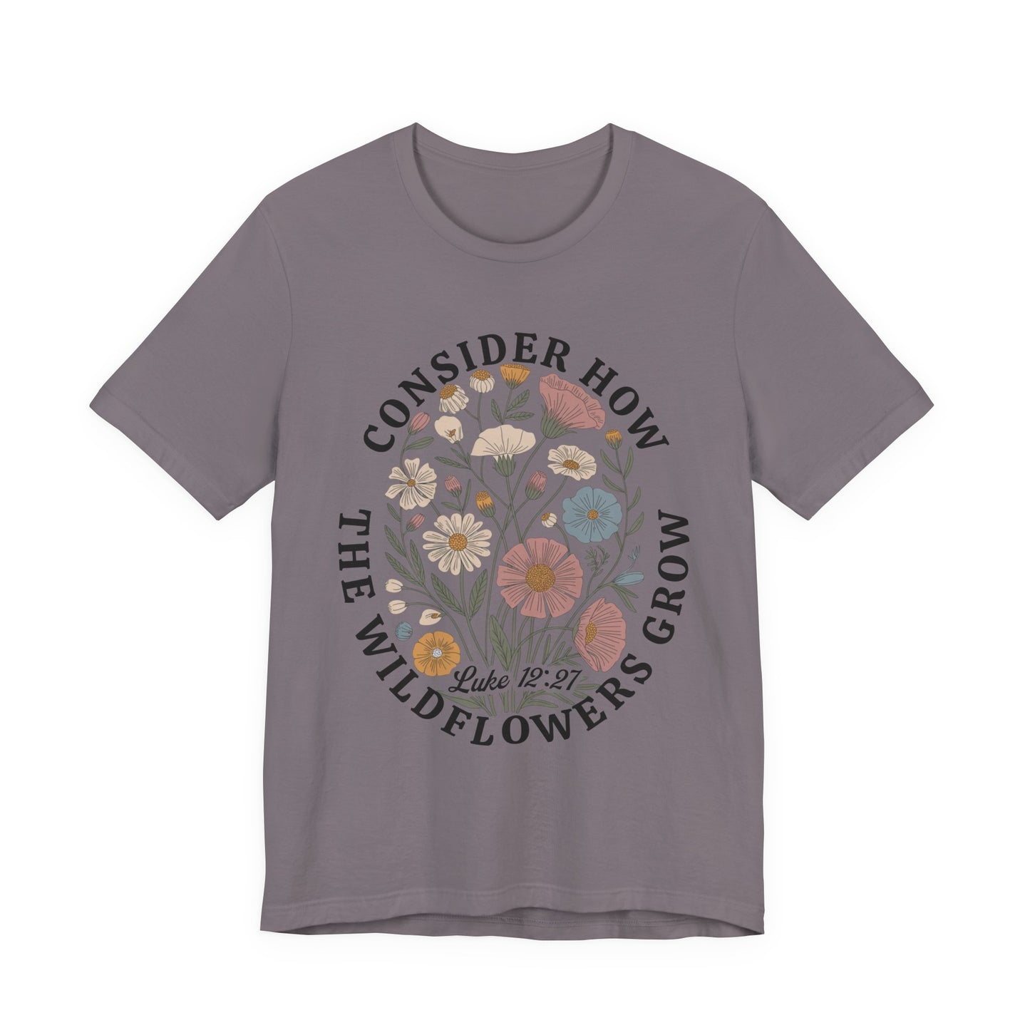 Floral 'Consider How the Wildflowers Grow' T-Shirt
