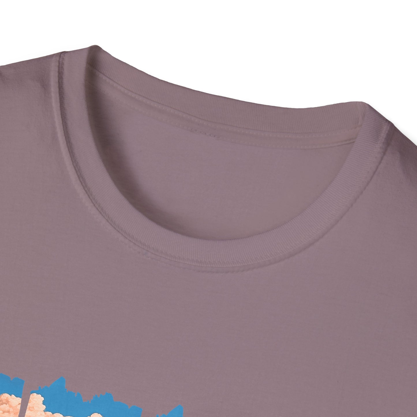 Scenic Meadow Sunrise T-Shirt — Vintage Window Pane Mountain Landscape Tee