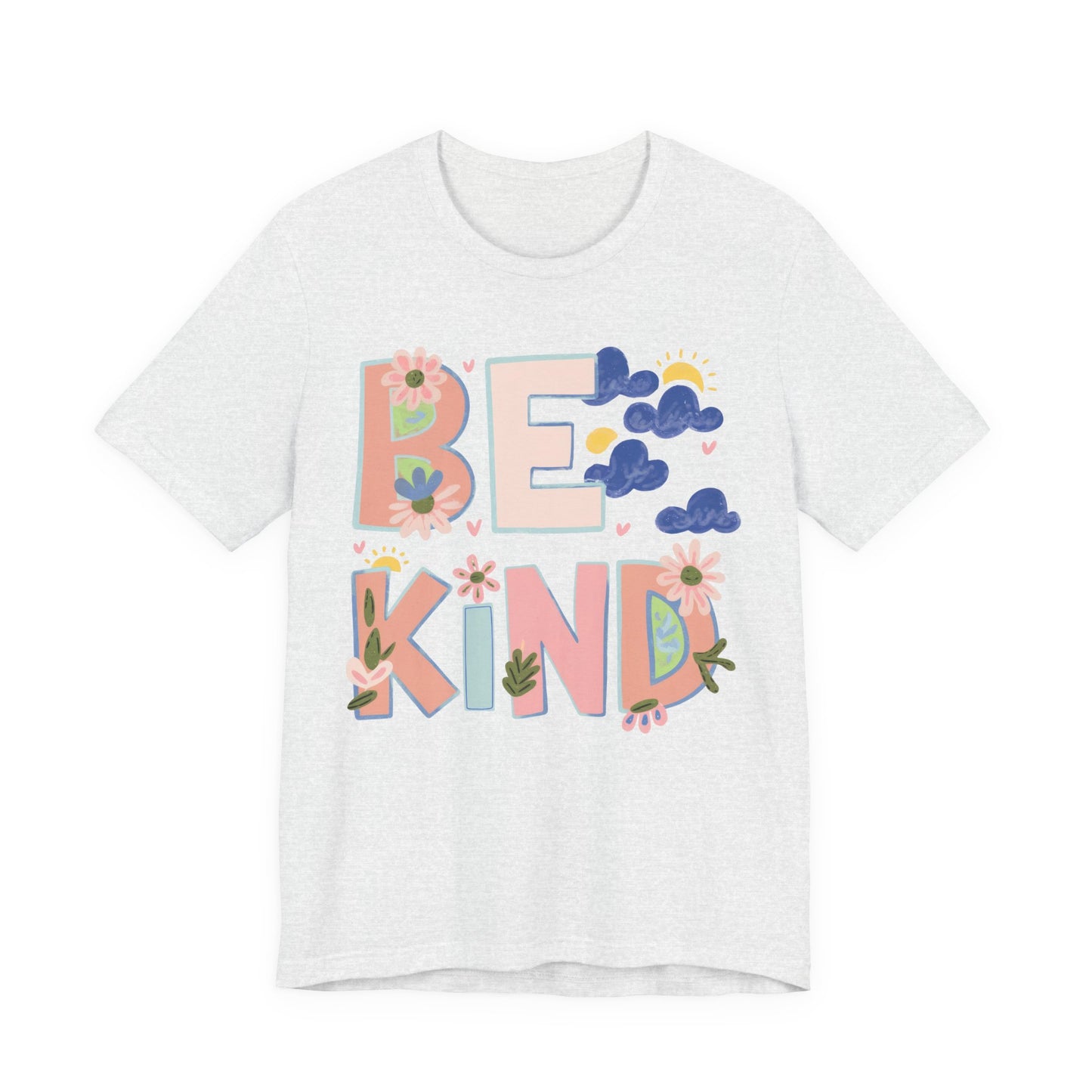 Be Kind Floral Tee — Positive Message Graphic T-Shirt