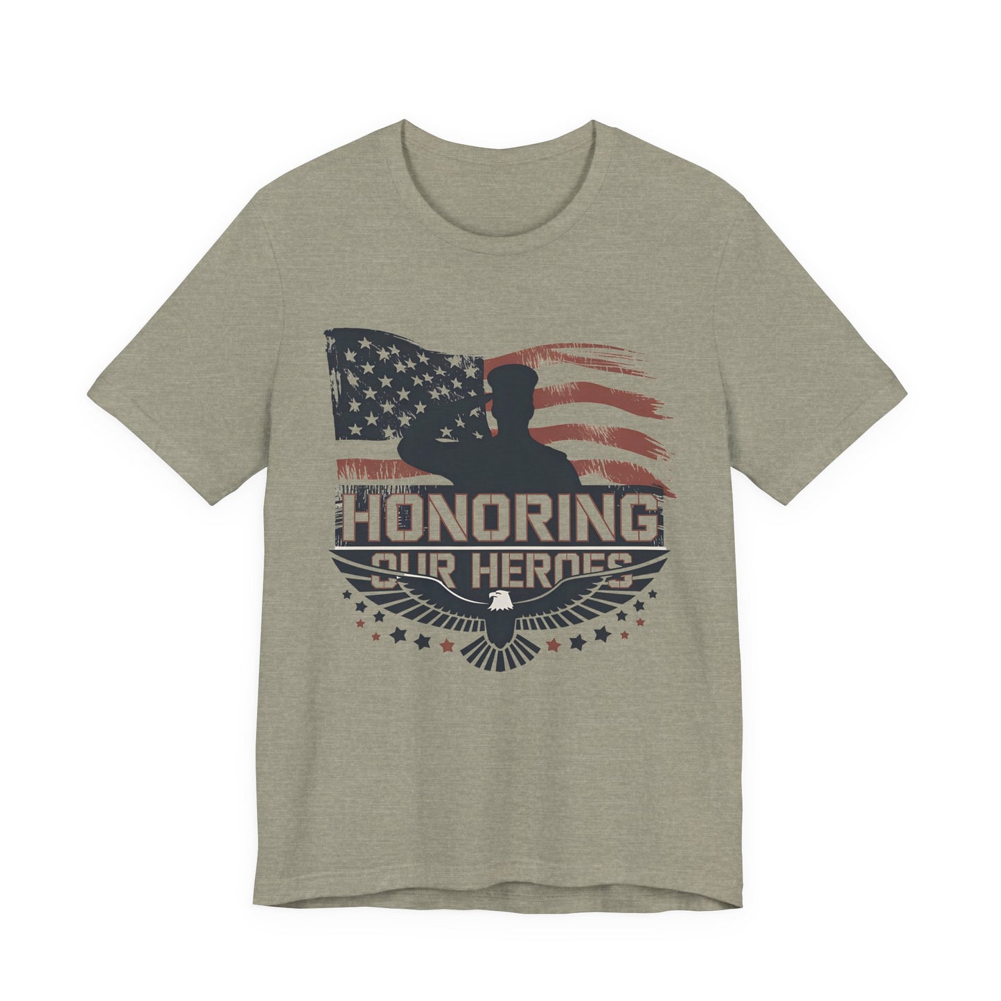 Honoring Our Heroes T-Shirt — American Flag Salute Veteran Memorial Tee