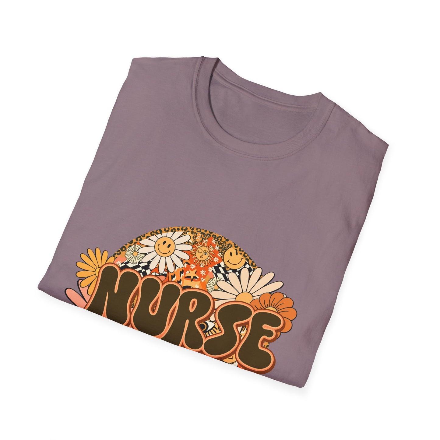 Retro Floral 'Nurse' T-Shirt — 70s Vintage Daisy Design for Nurses