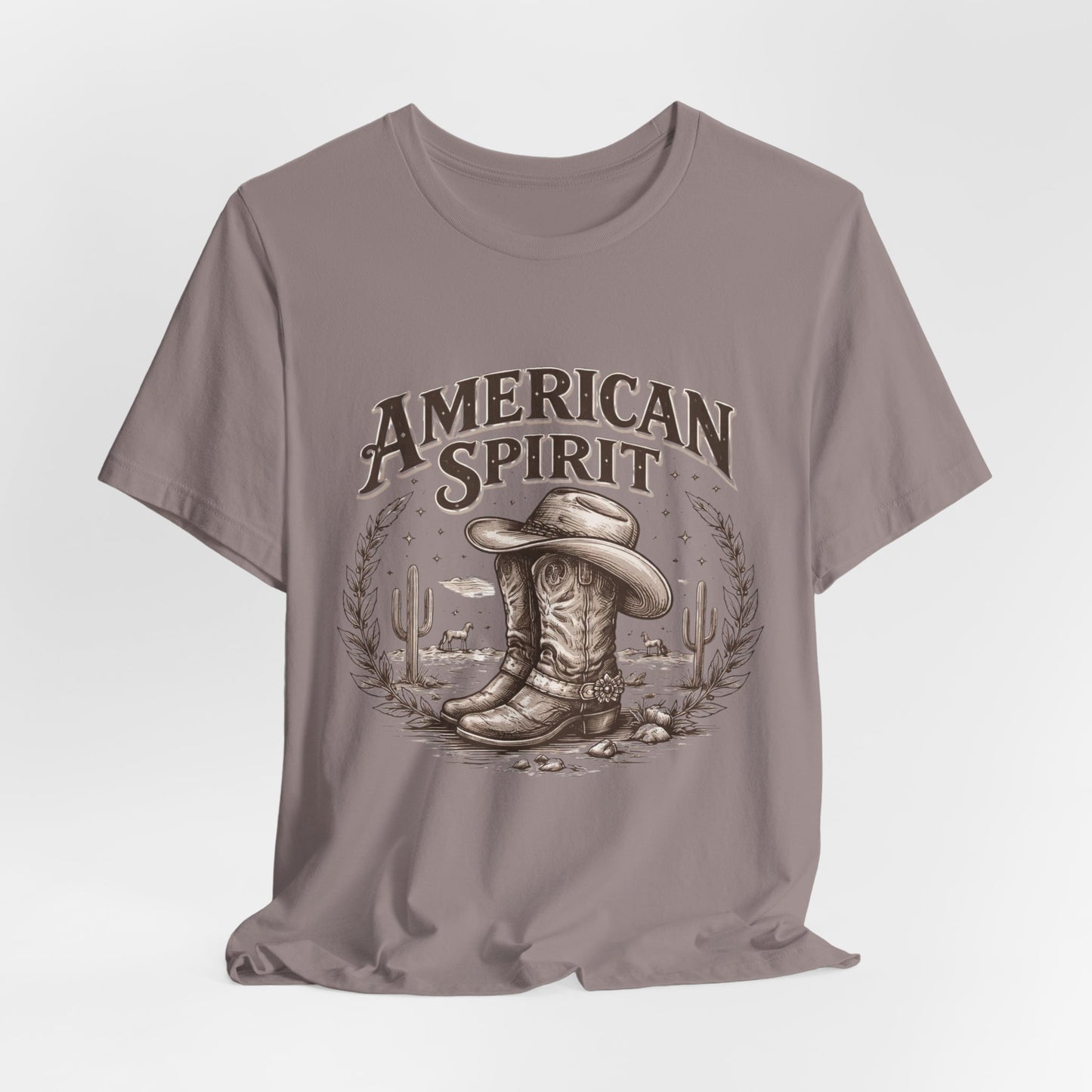 American Spirit Cowboy Tee — Western Boot & Cactus Vintage Graphic T-Shirt