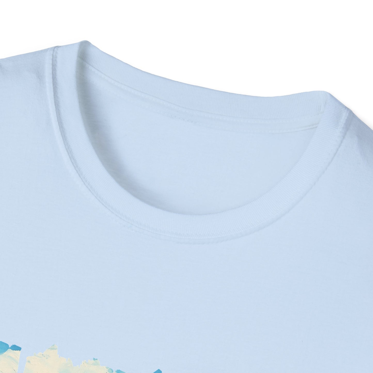 Scenic Chapel Landscape T-Shirt — Countryside Floral Mountain Art Tee