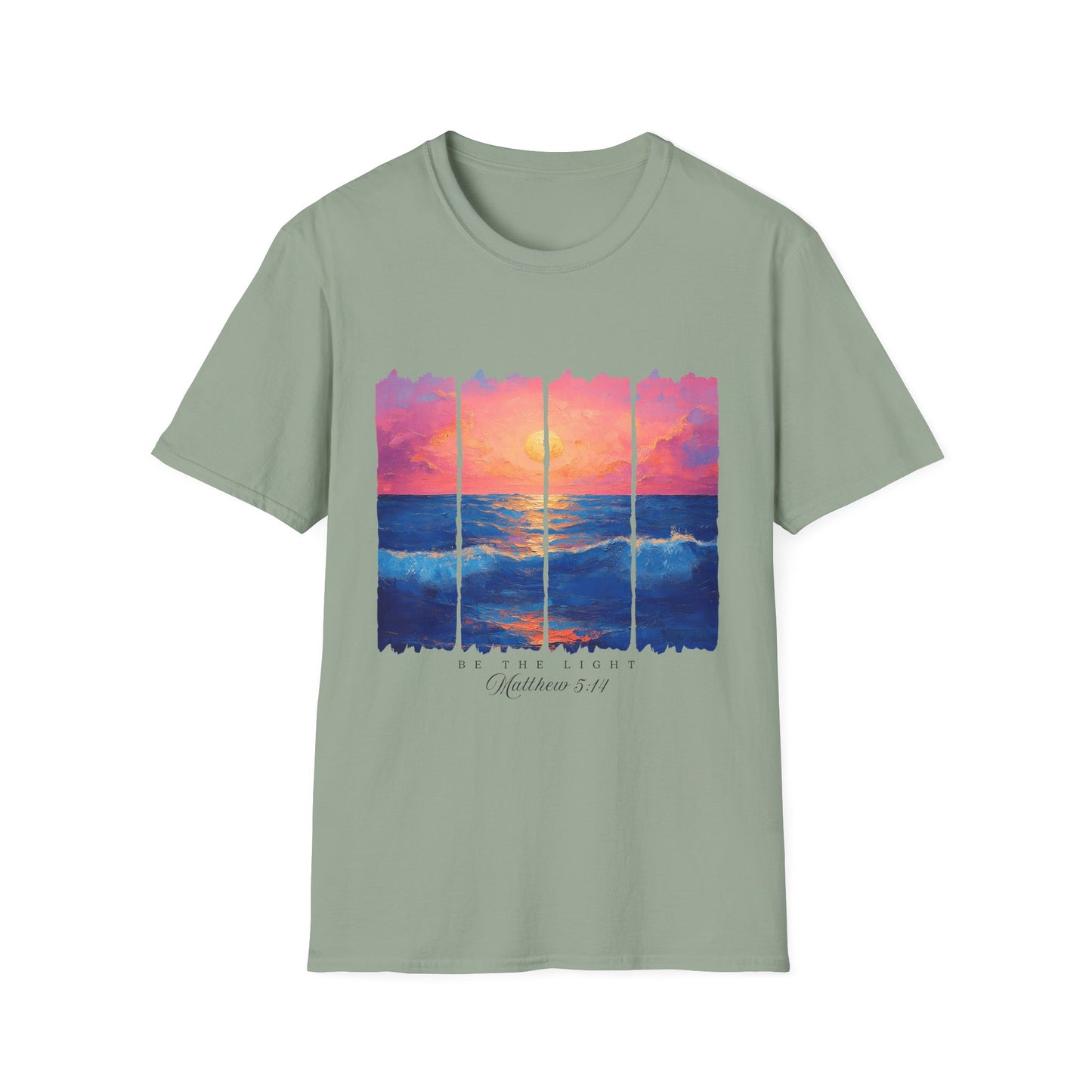 Sunset Ocean Panels T-Shirt — Inspirational Beach Sunset Graphic