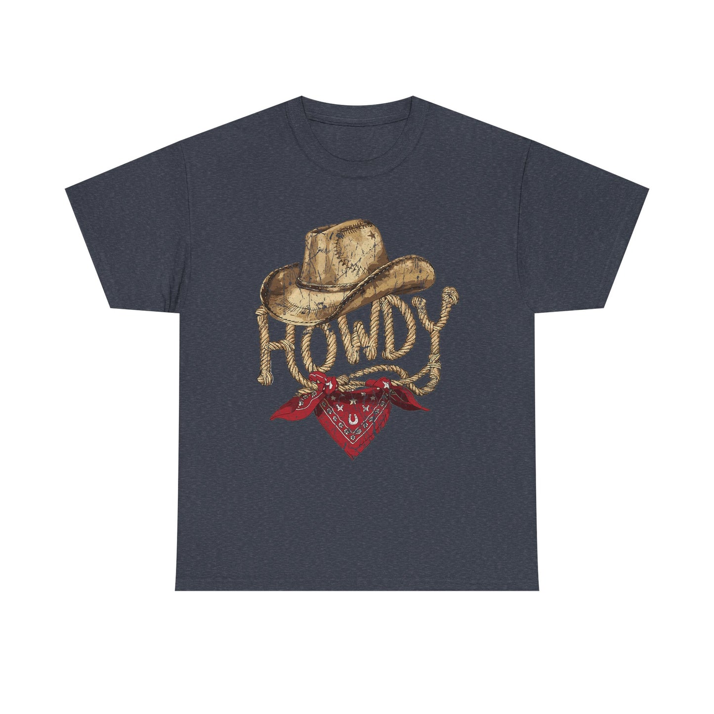 Howdy Cowboy Tee — Vintage Western Hat & Bandana Graphic