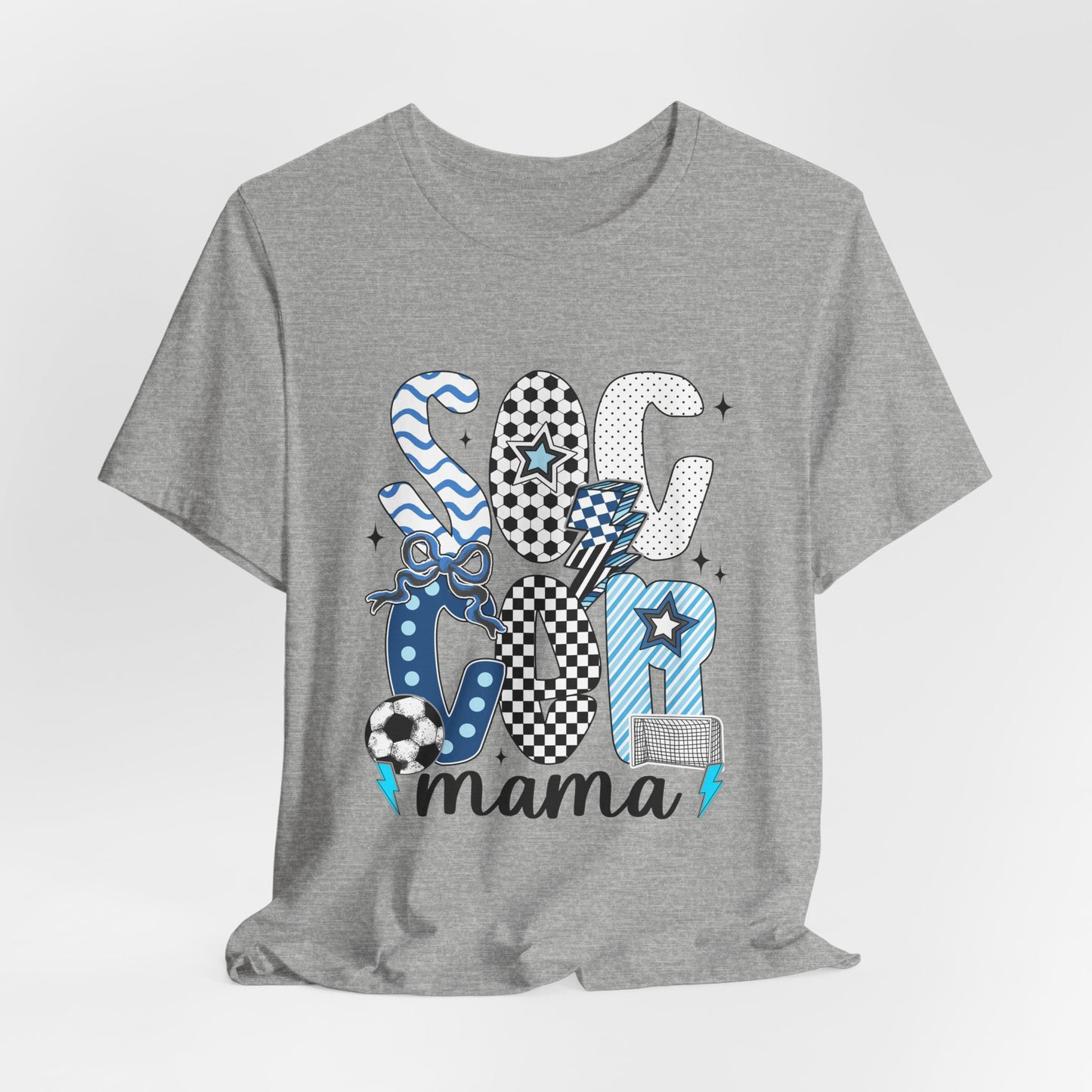 Soccer Mama Graphic Tee — 'Soccer Mama' Blue Patterned Design