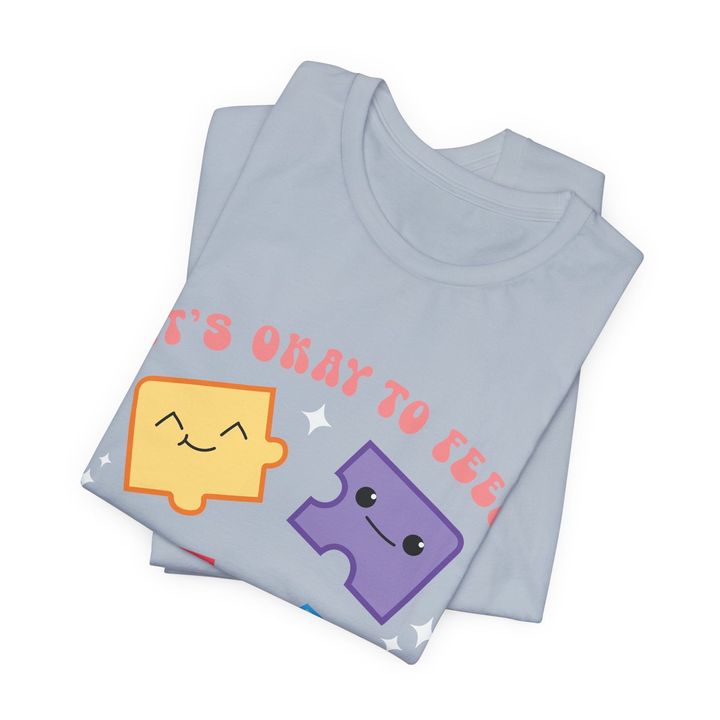 “It’s Okay to Feel” Puzzle Pieces Tee — Mental Health Awareness Comfort Shirt