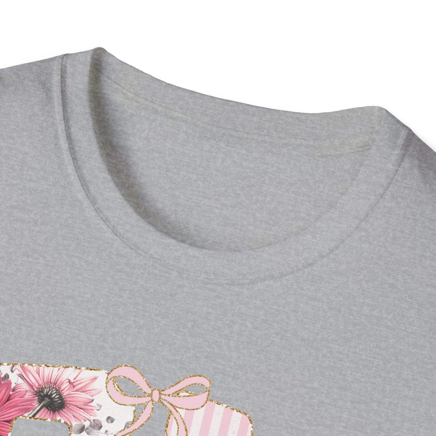 T-Shirt — RN Floral Script Design (Pink Stripes & Roses)