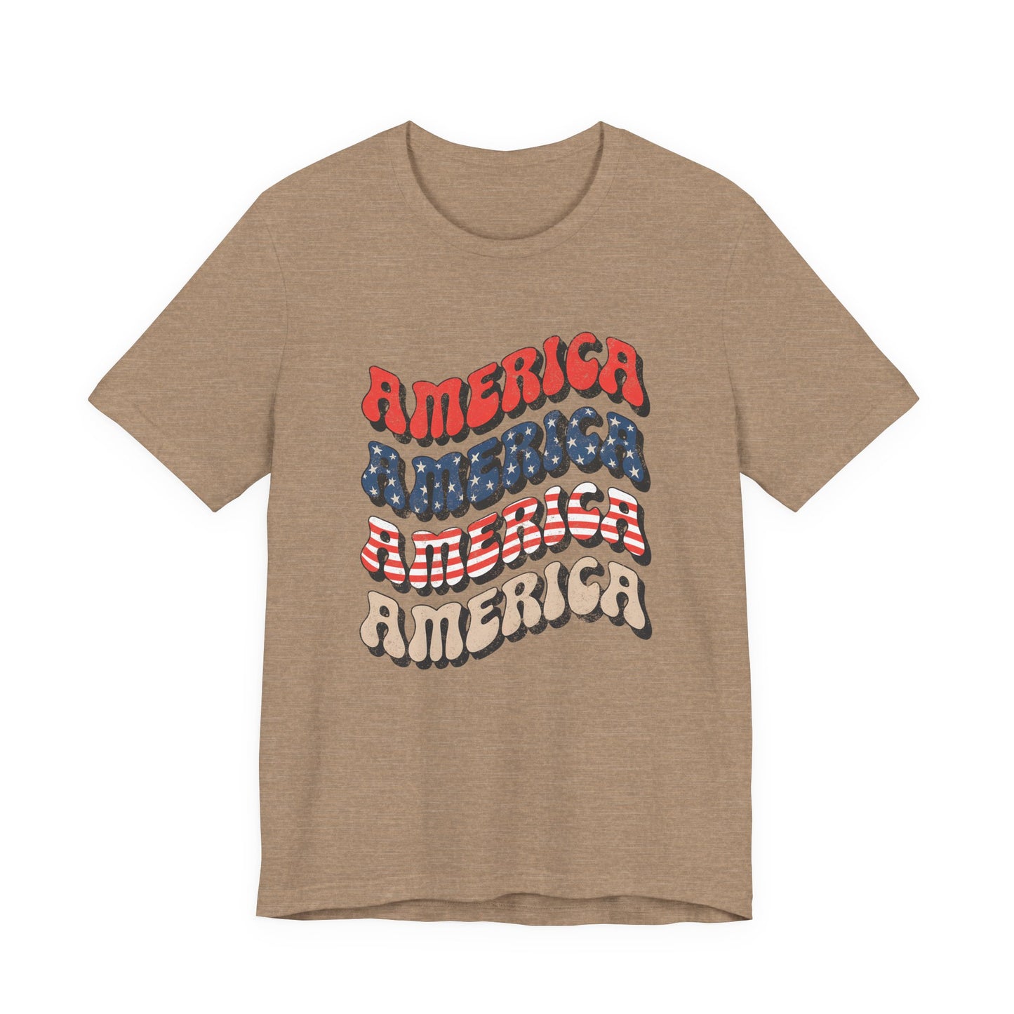 Patriotic "America" Retro Wave T-Shirt