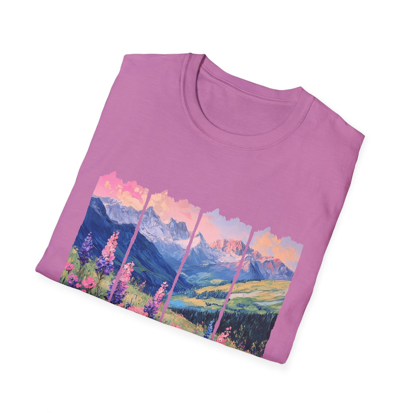 Mountain Wildflower T-Shirt — Scenic Sunrise Landscape Tee