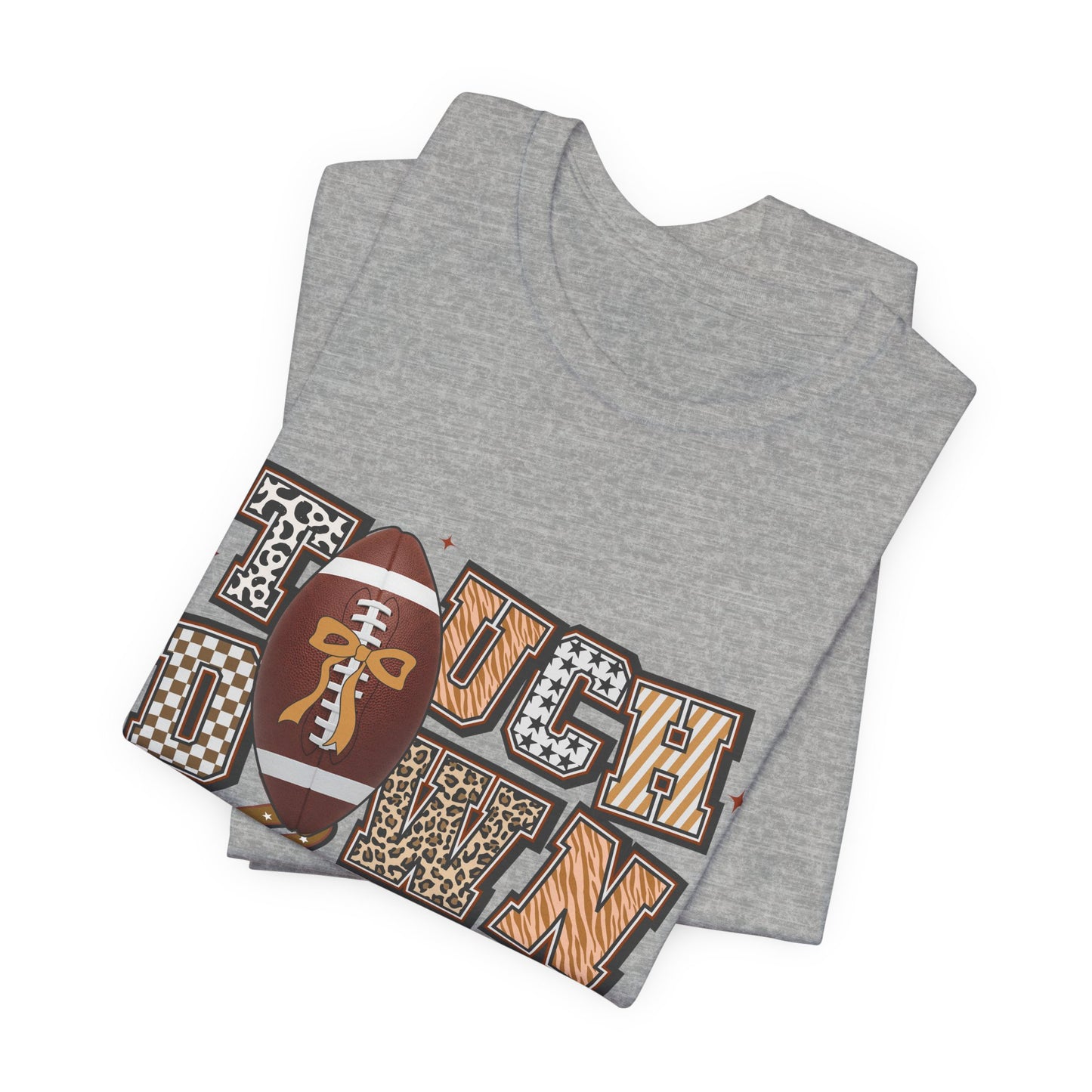 Touchdown Season Football T-Shirt — Retro Brown Leopard Print Design