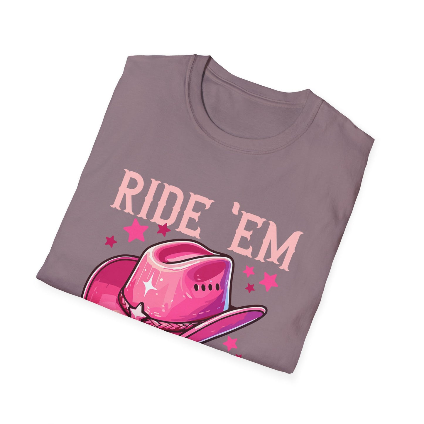 Ride 'Em Cowgirl T-Shirt — Pink Cowboy Hat Graphic Tee