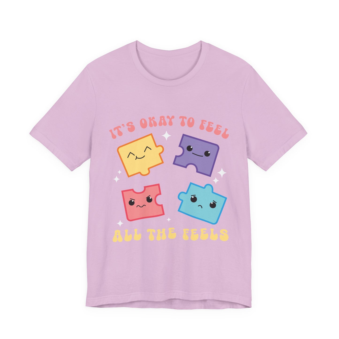 “It’s Okay to Feel” Puzzle Pieces Tee — Mental Health Awareness Comfort Shirt