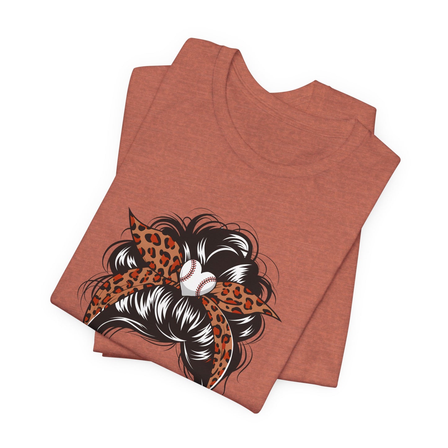 Baseball Mom Graphic Tee — Leopard Hairbow, Sunnies & "Baseball Mom" Text