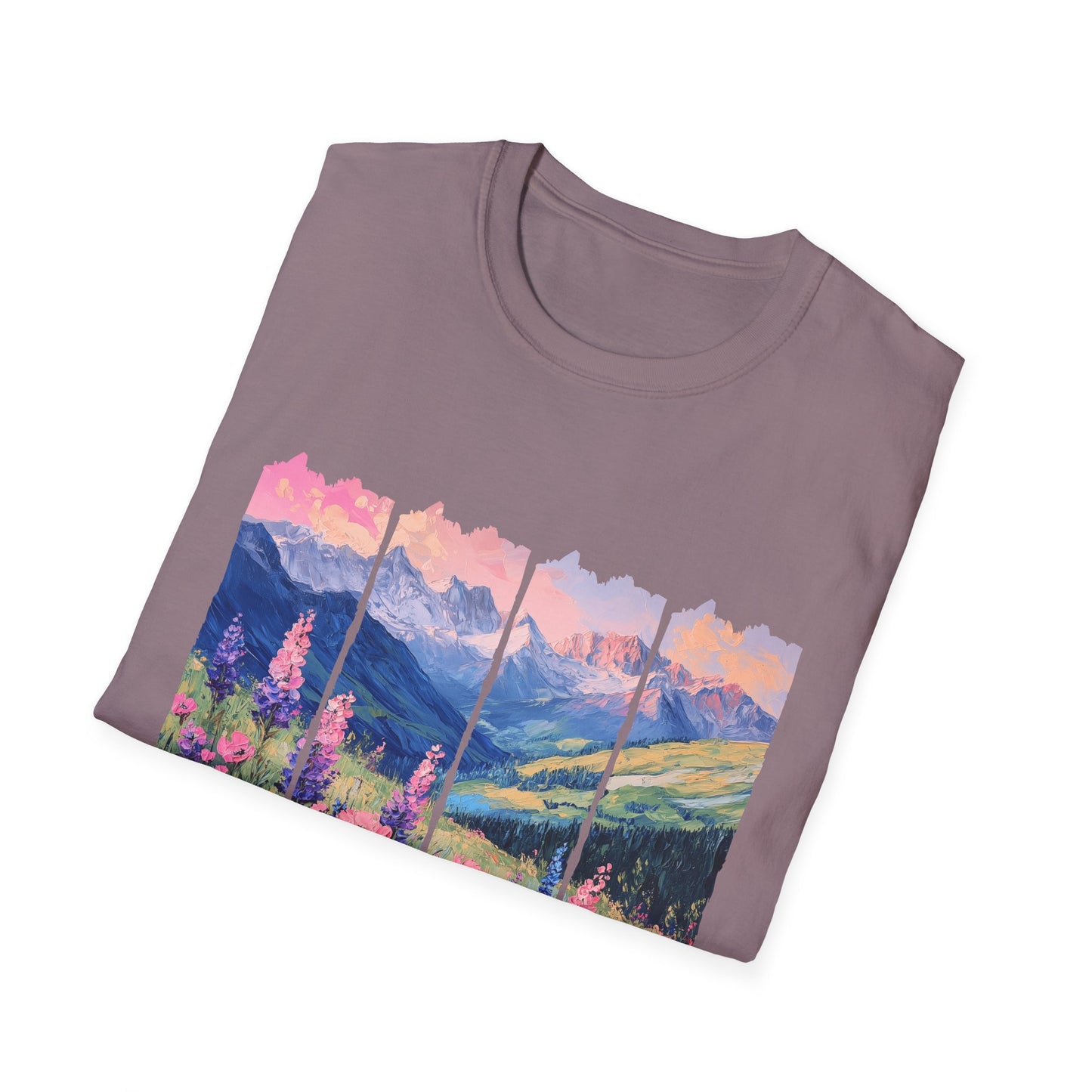 Mountain Wildflower T-Shirt — Scenic Sunrise Landscape Tee
