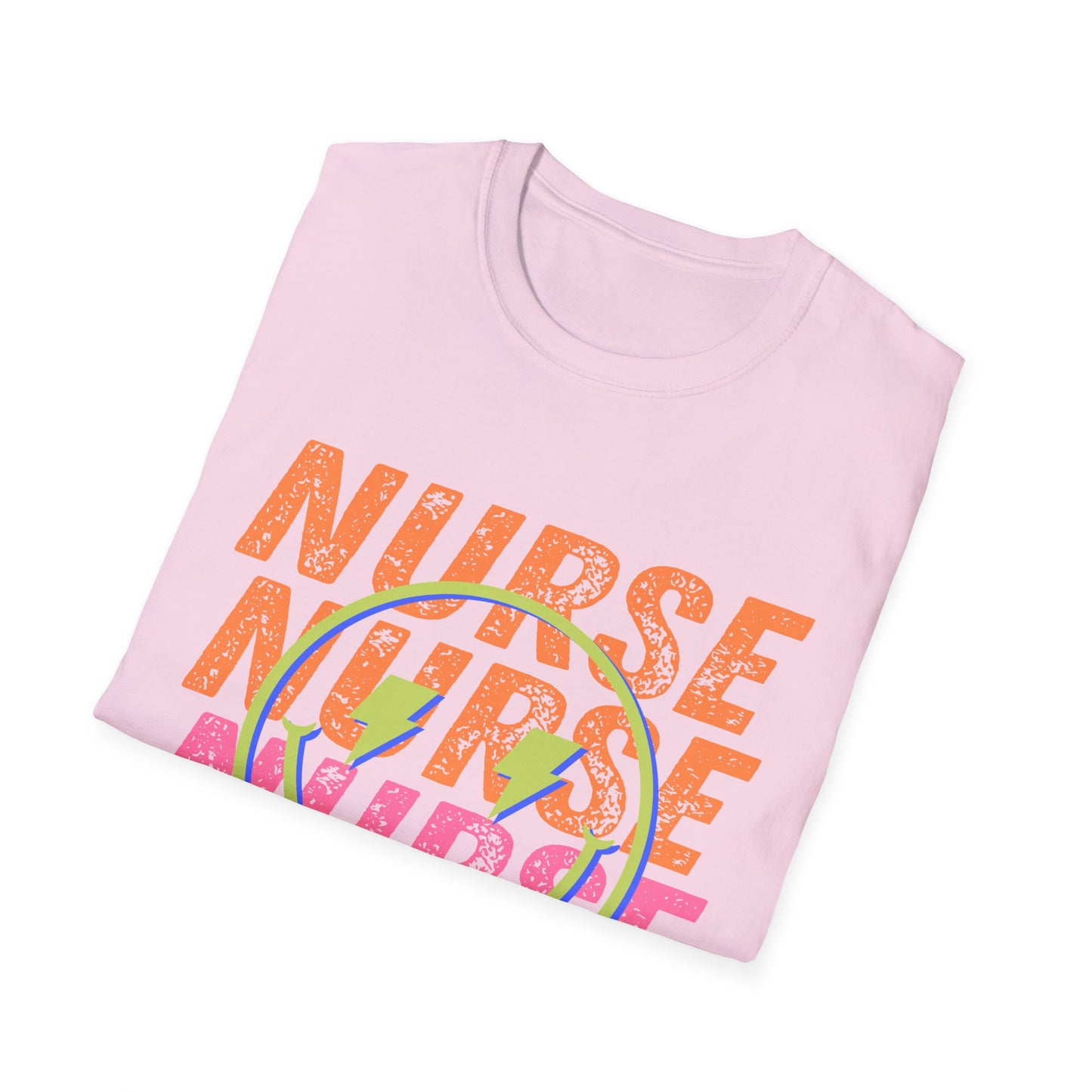 Nurse Repeat Circle Graphic T-Shirt — Colorful Floral Nurse Tee