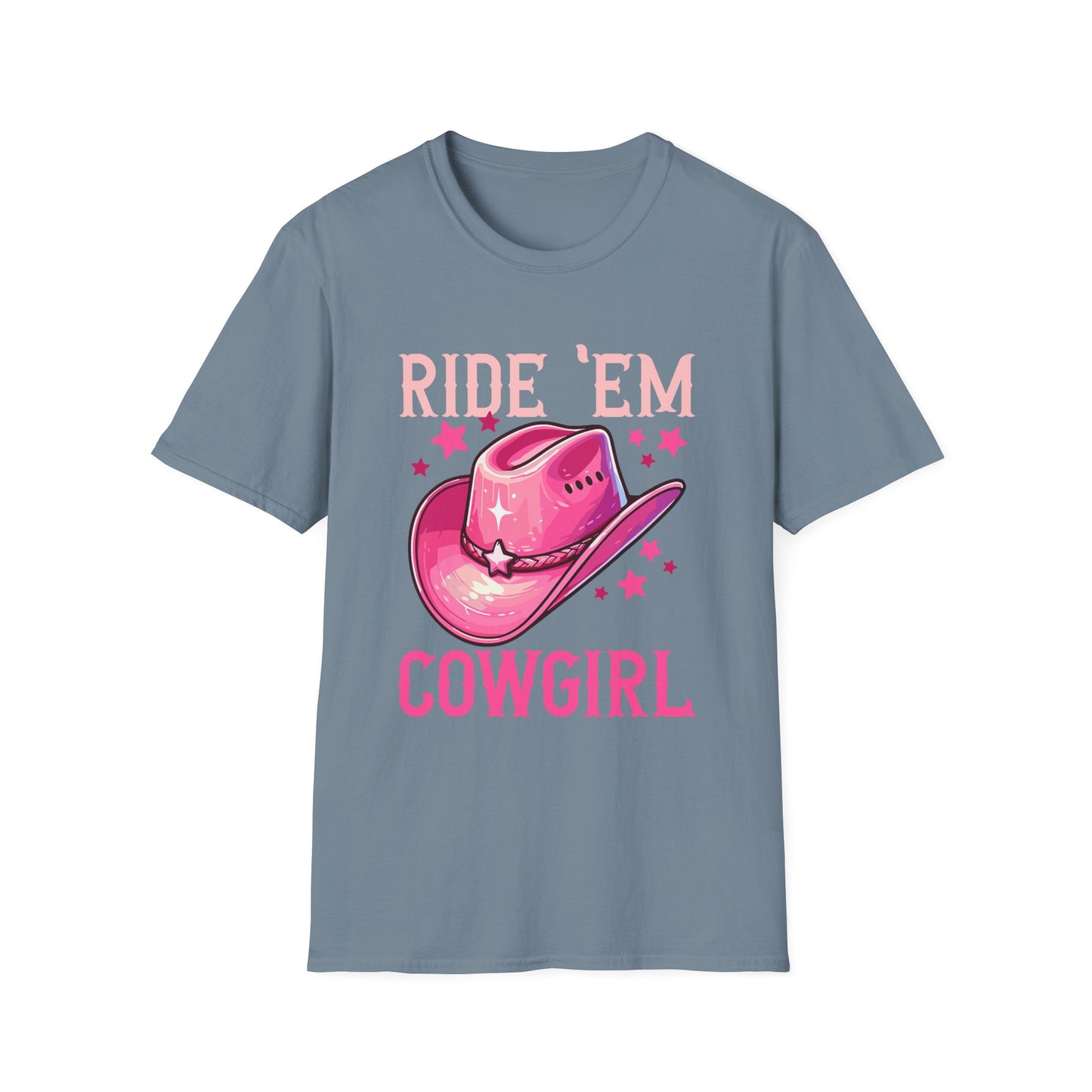 Ride 'Em Cowgirl T-Shirt — Pink Cowboy Hat Graphic Tee