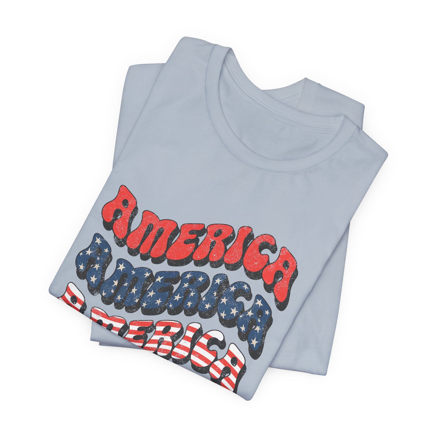 Patriotic "America" Retro Wave T-Shirt