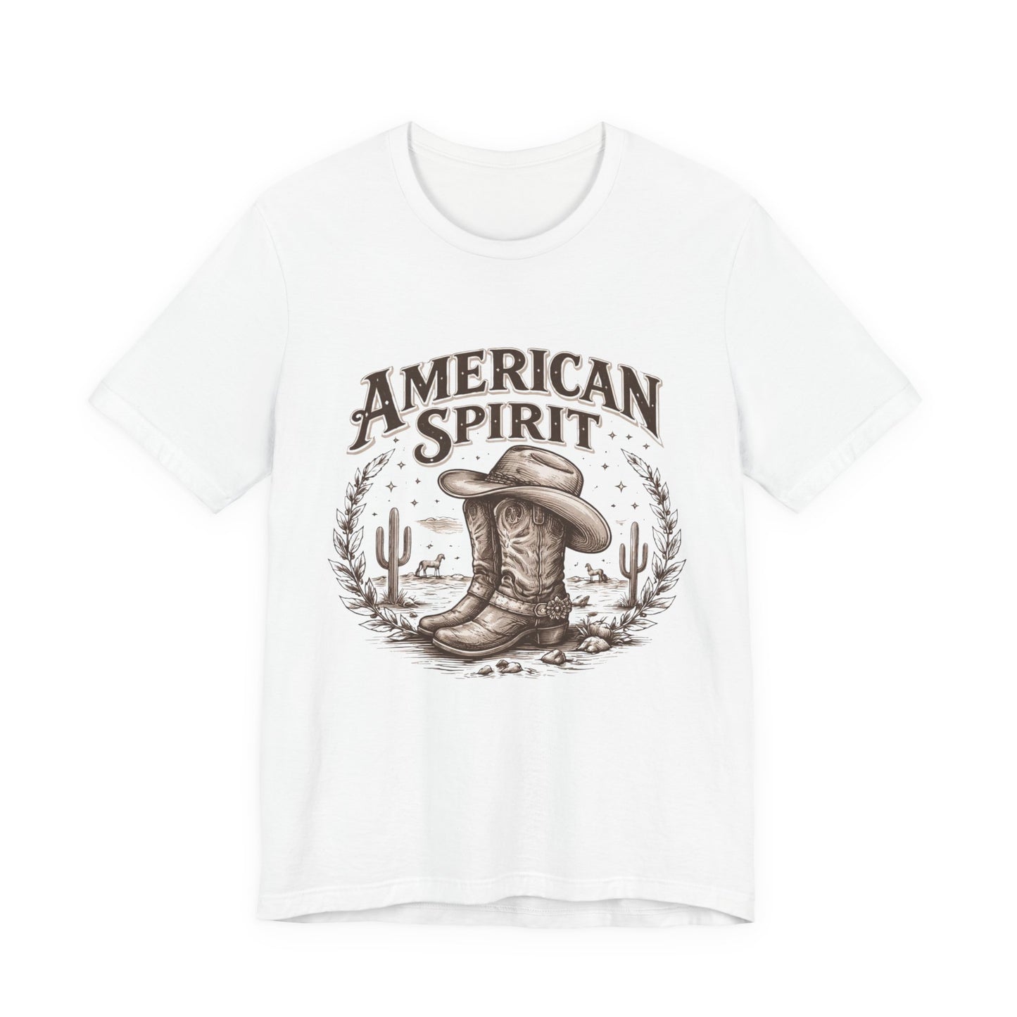 American Spirit Cowboy Tee — Western Boot & Cactus Vintage Graphic T-Shirt