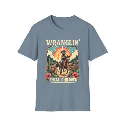 Wranglin' Real Cowboy T-Shirt — Retro Western Rodeo Graphic Tee