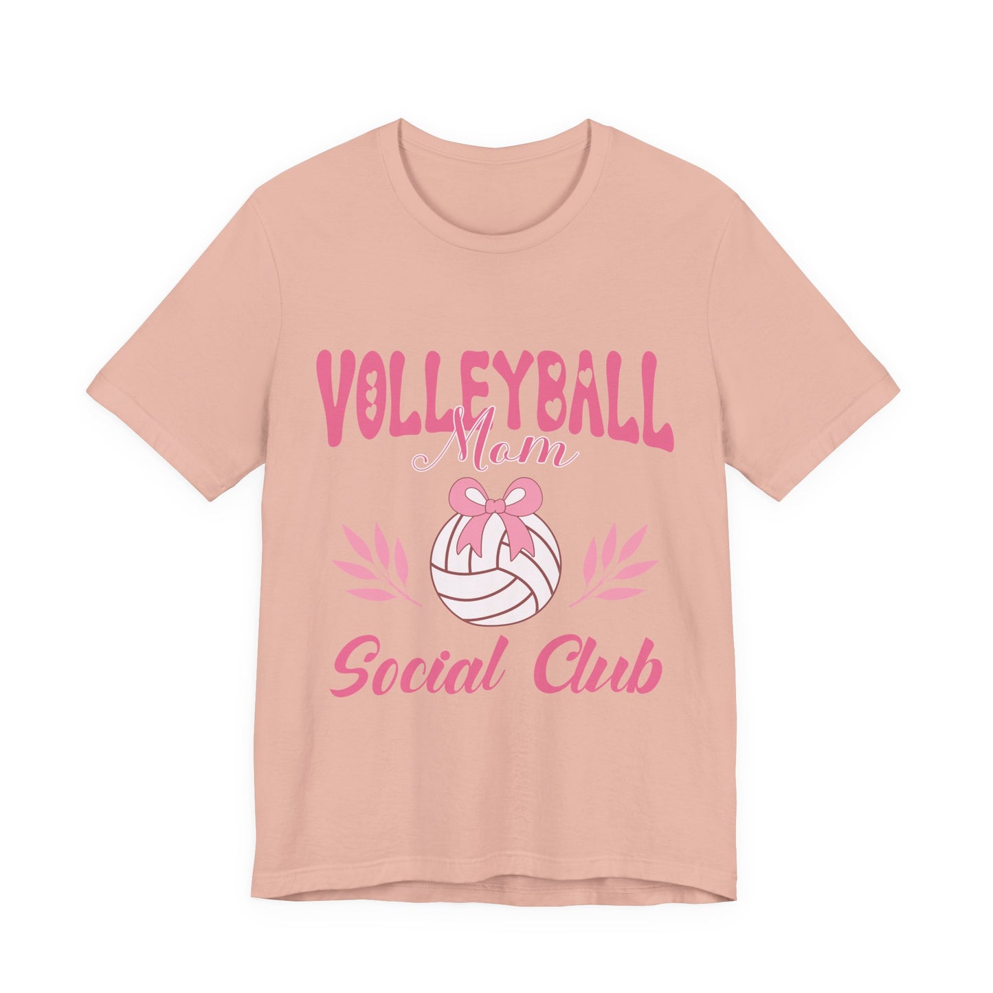 Volleyball Mom Social Club Tee — Pink Volleyball Mom Shirt