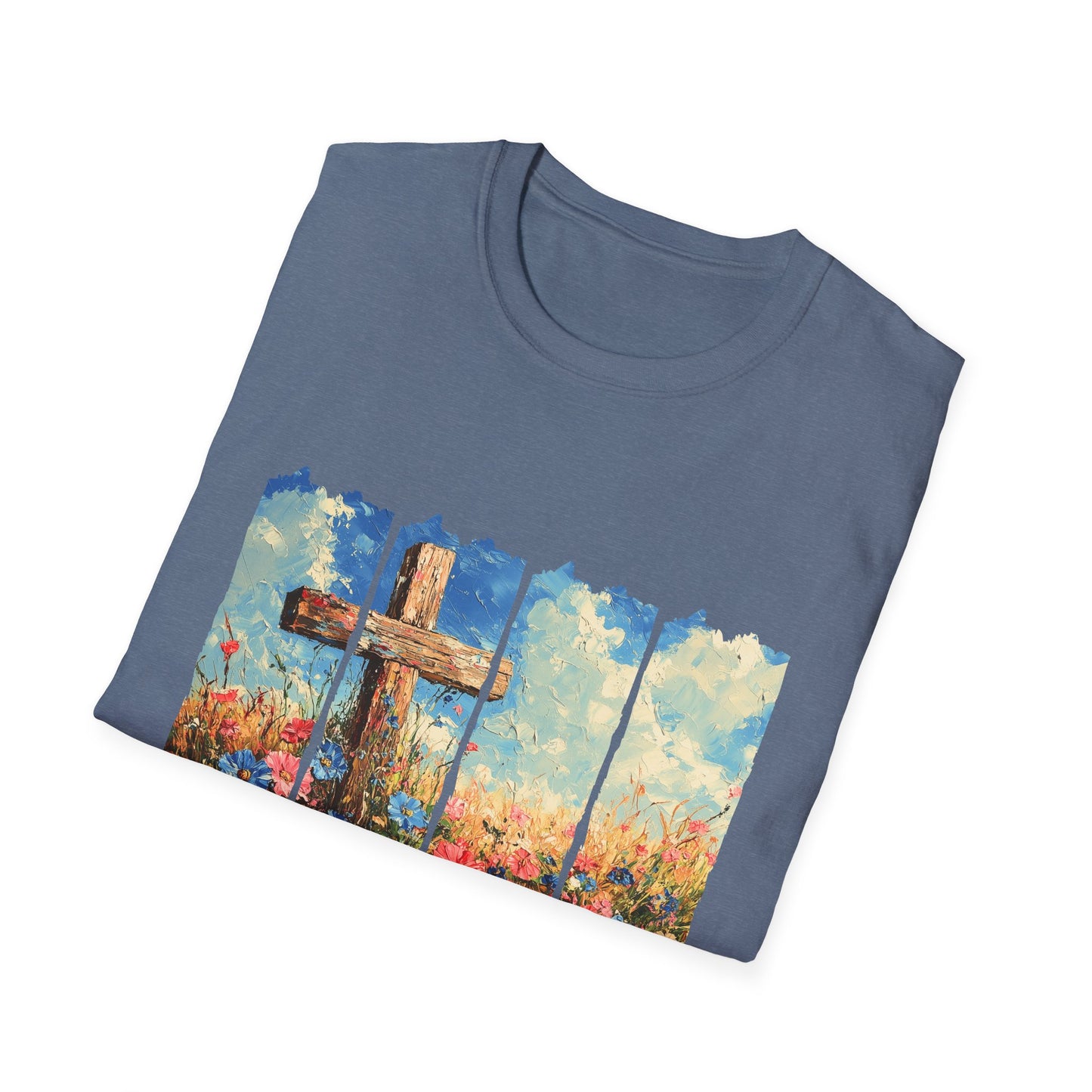 Cross and Flowers T-Shirt – Christian Faith Floral Graphic Tee (Acts 2:37)