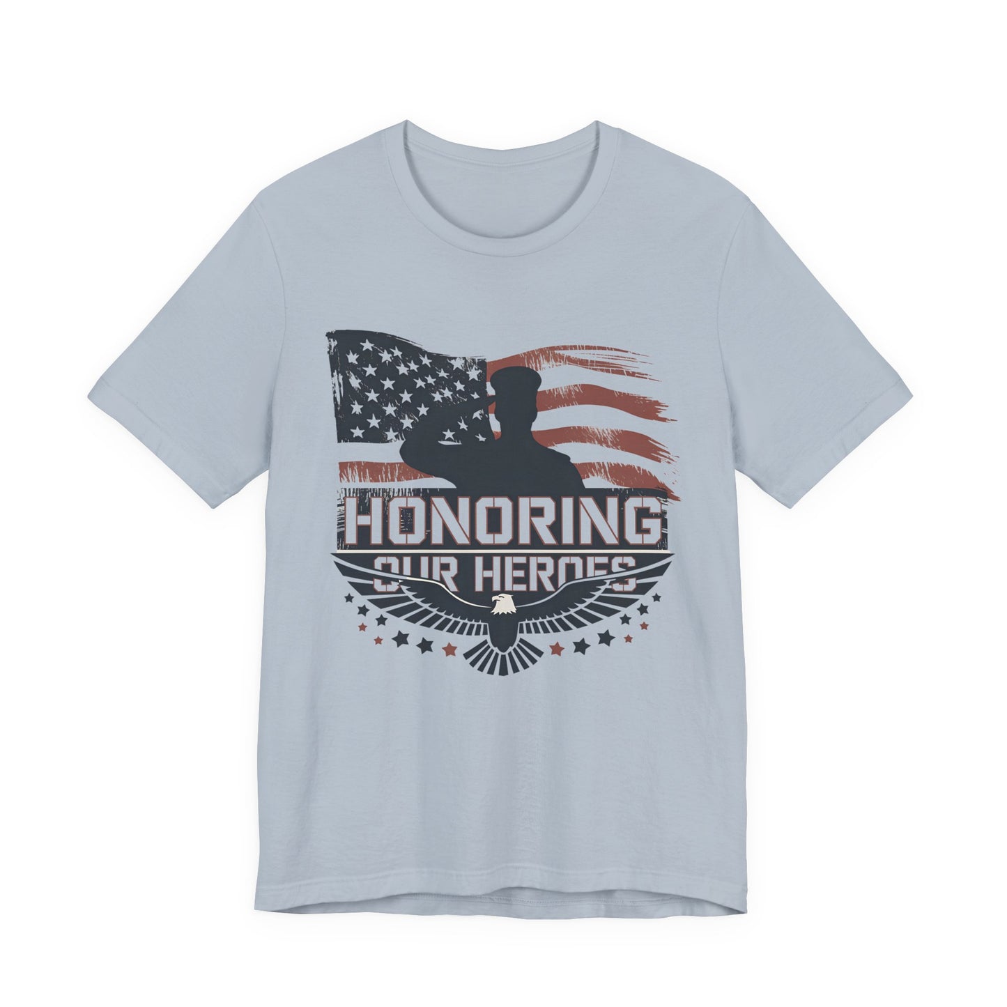 Honoring Our Heroes T-Shirt — American Flag Salute Veteran Memorial Tee