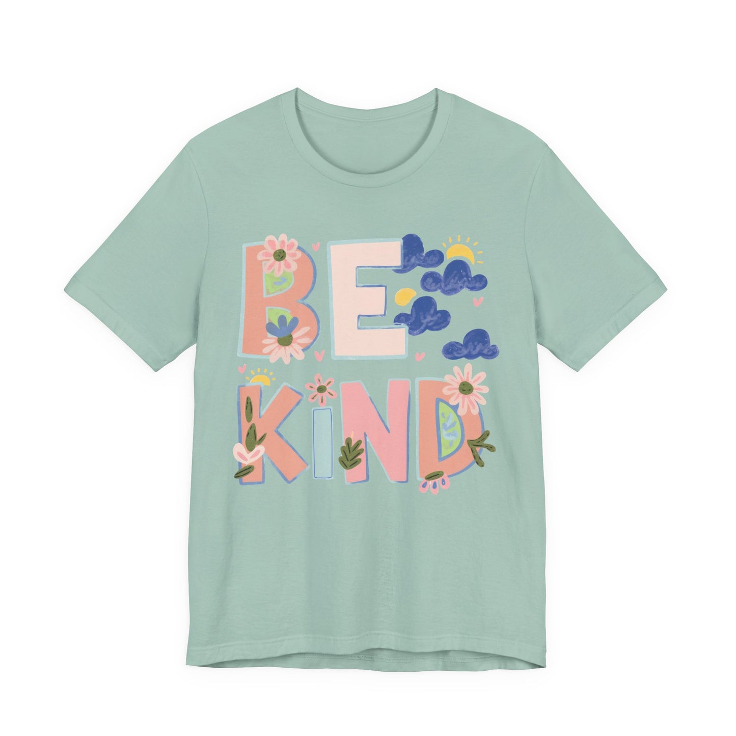 Be Kind Floral Tee — Positive Message Graphic T-Shirt