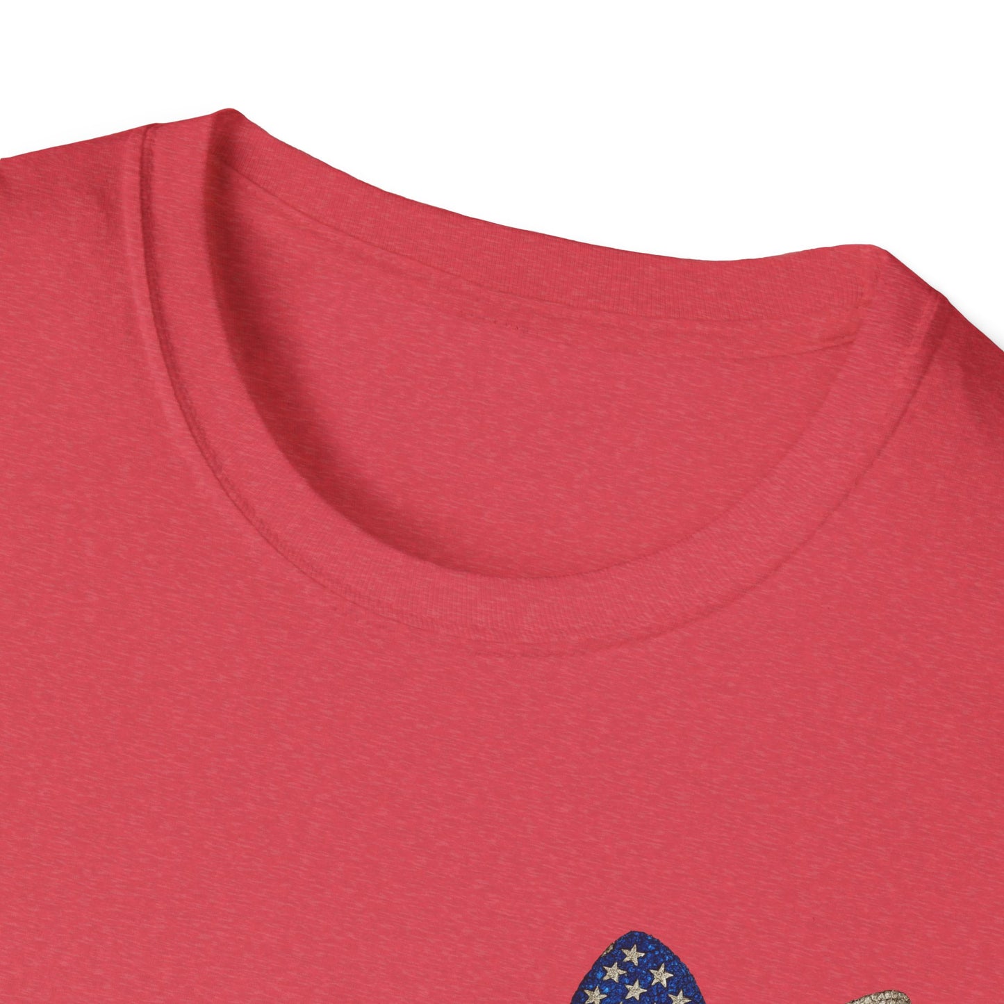 Patriotic Tee - "Land of the Free Because of the Brave" American Flag Bow