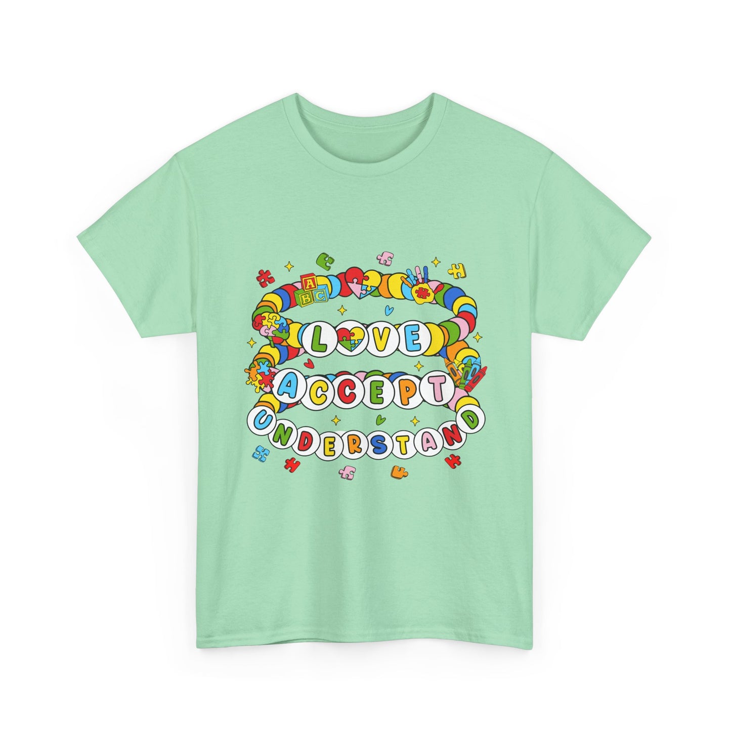 Love Accept Understand T-Shirt — Rainbow Positive Message Tee