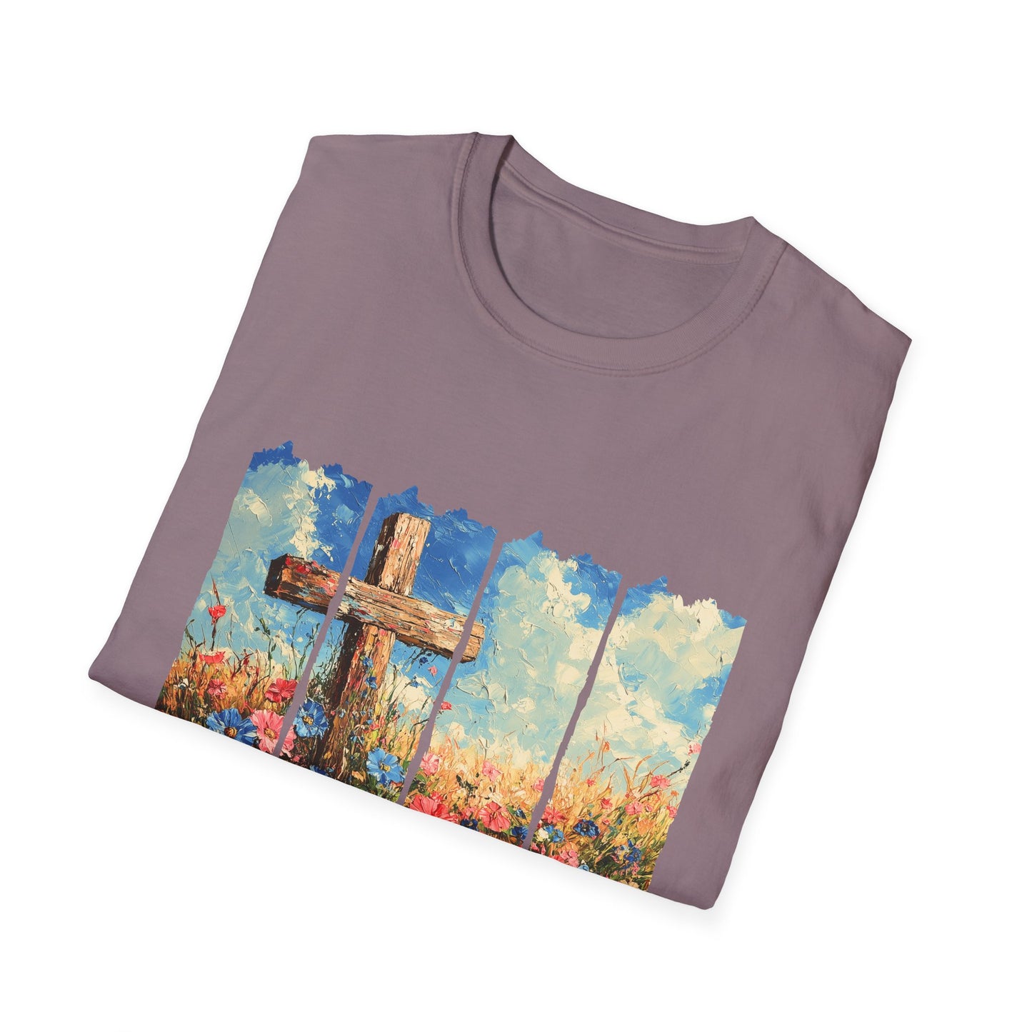 Cross and Flowers T-Shirt – Christian Faith Floral Graphic Tee (Acts 2:37)