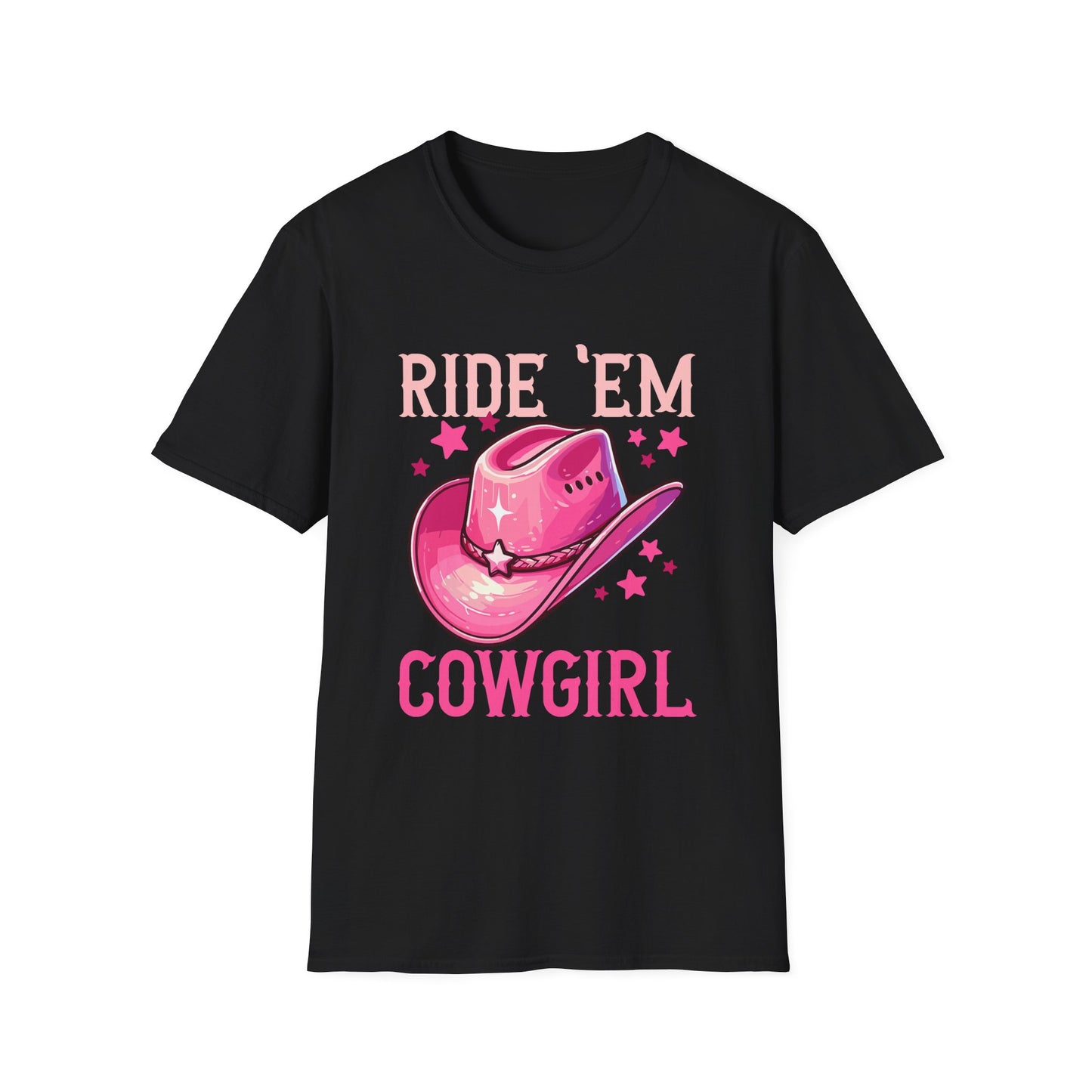 Ride 'Em Cowgirl T-Shirt — Pink Cowboy Hat Graphic Tee