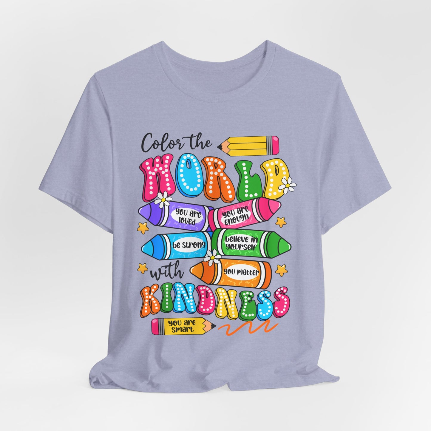 Color the World with Kindness T-Shirt — Kids & Teachers Positive Message Tee