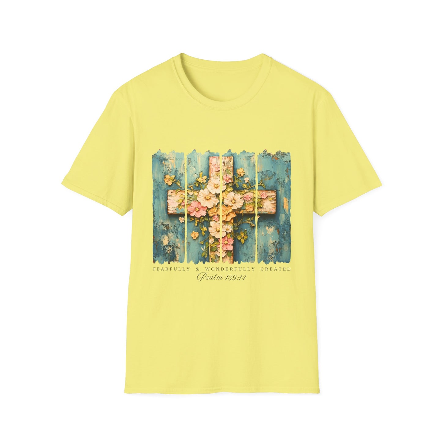 Floral Cross Christian T-Shirt — Faith, Hope & New Life Easter Tee