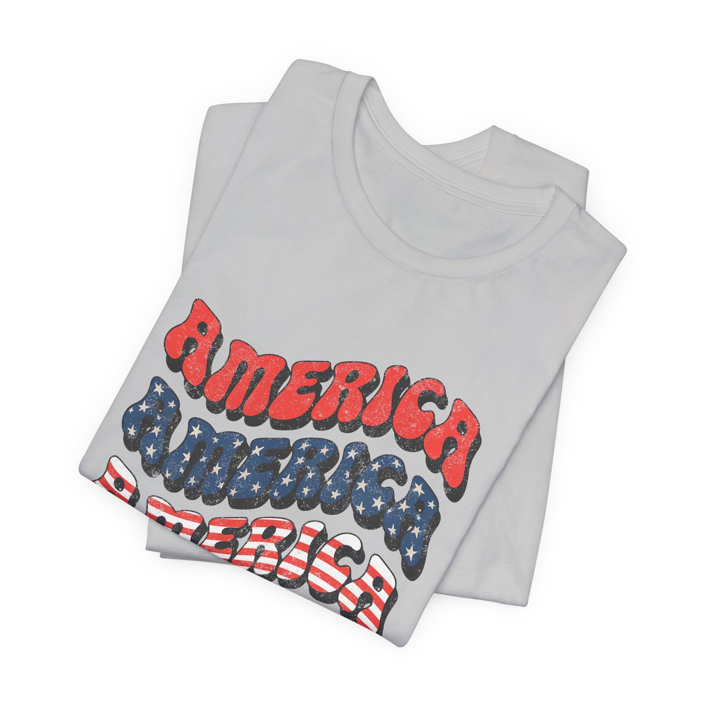 Patriotic "America" Retro Wave T-Shirt