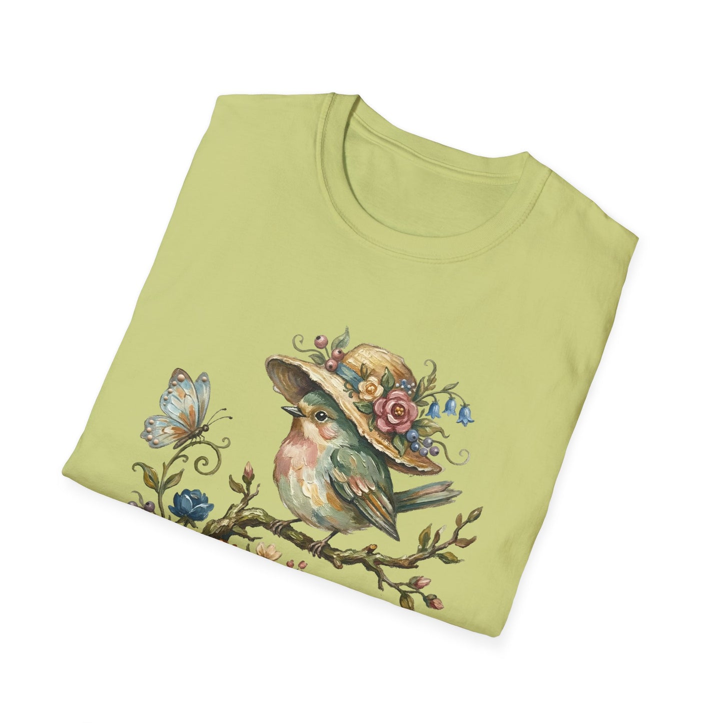 Garden Bird Tee — "There is a quiet peace to be found in the heart of the garden" Floral Bird T-Shirt