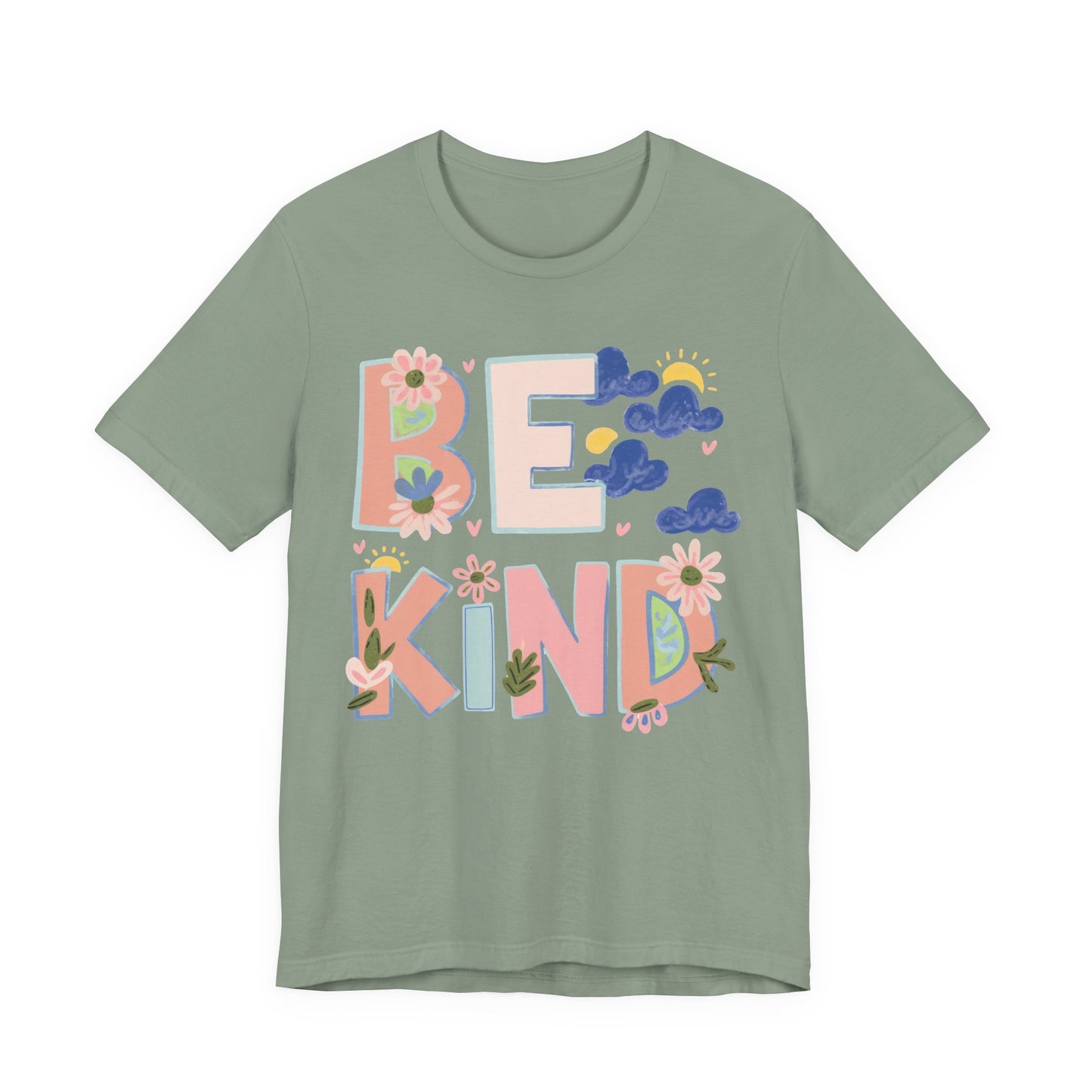 Be Kind Floral Tee — Positive Message Graphic T-Shirt